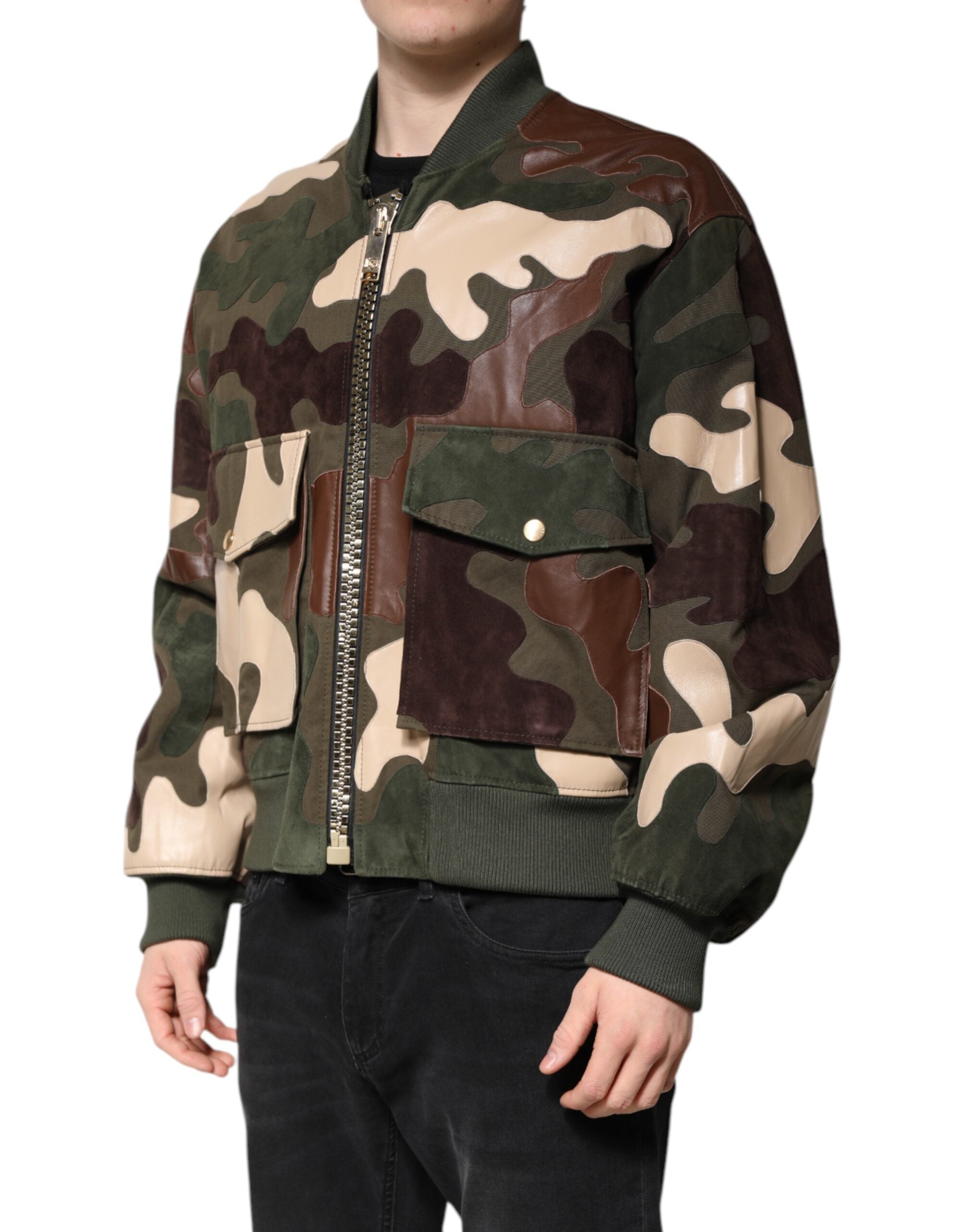 Dolce & Gabbana Multicolored Cotton Zip-Up Bomber Jacket-3