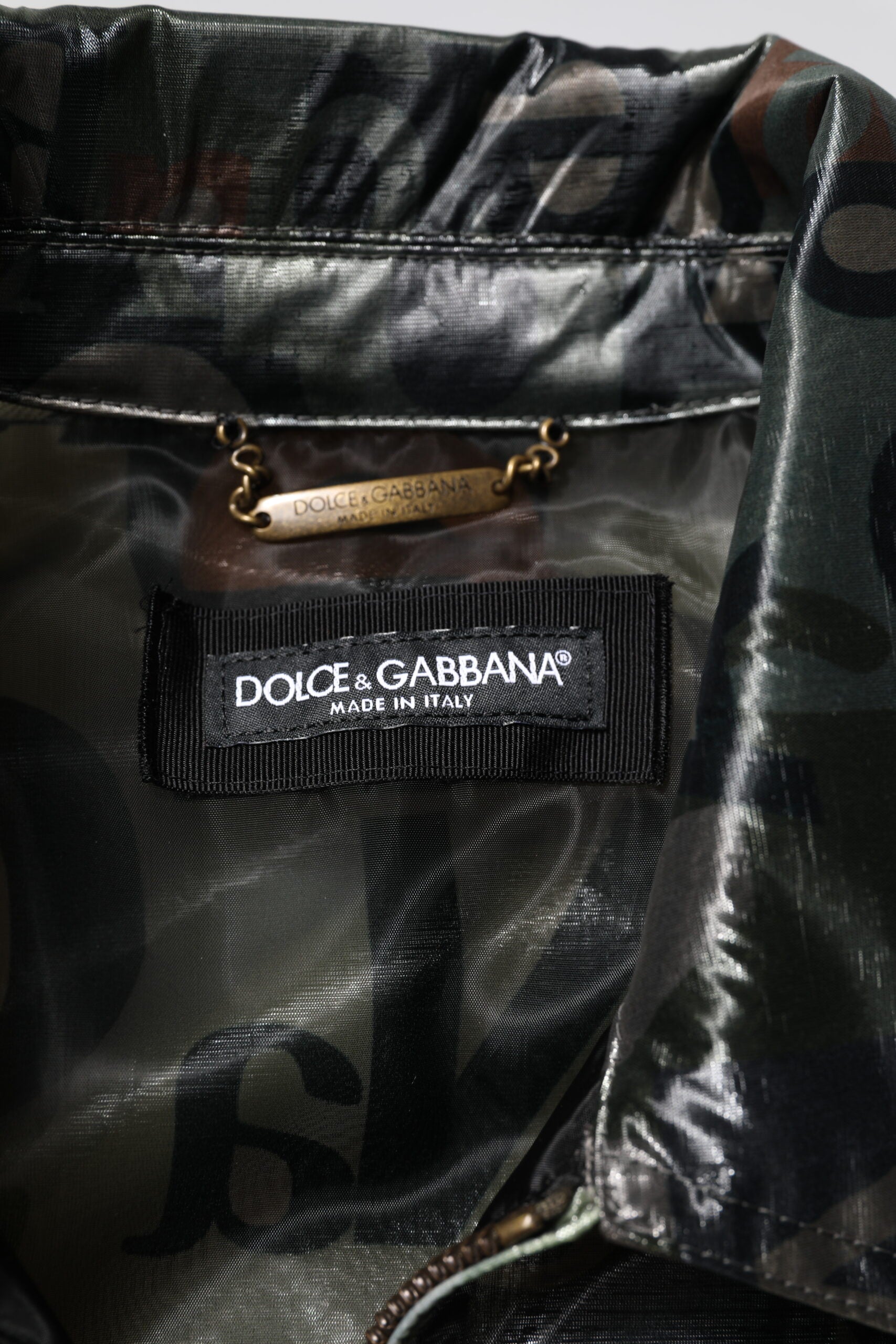 Dolce & Gabbana Green DG Logo Print Bomber Jacket with Full Zip-7