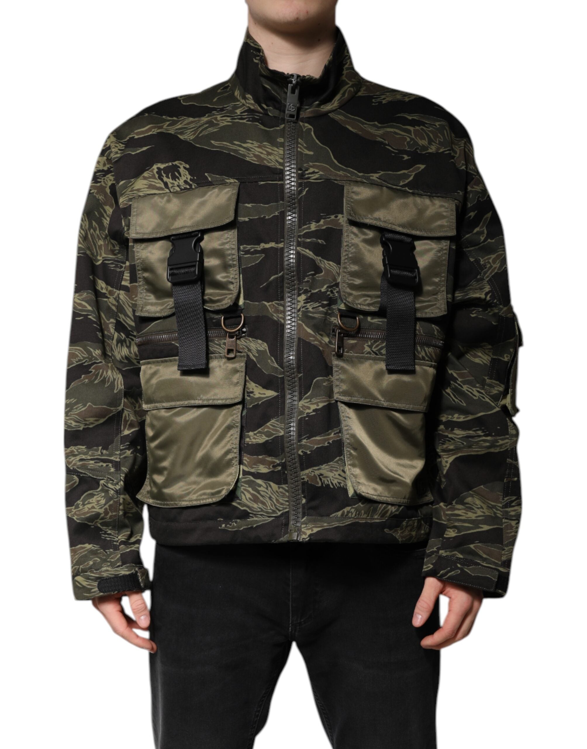 Dolce & Gabbana Multicolored Camouflage Cotton Bomber Jacket