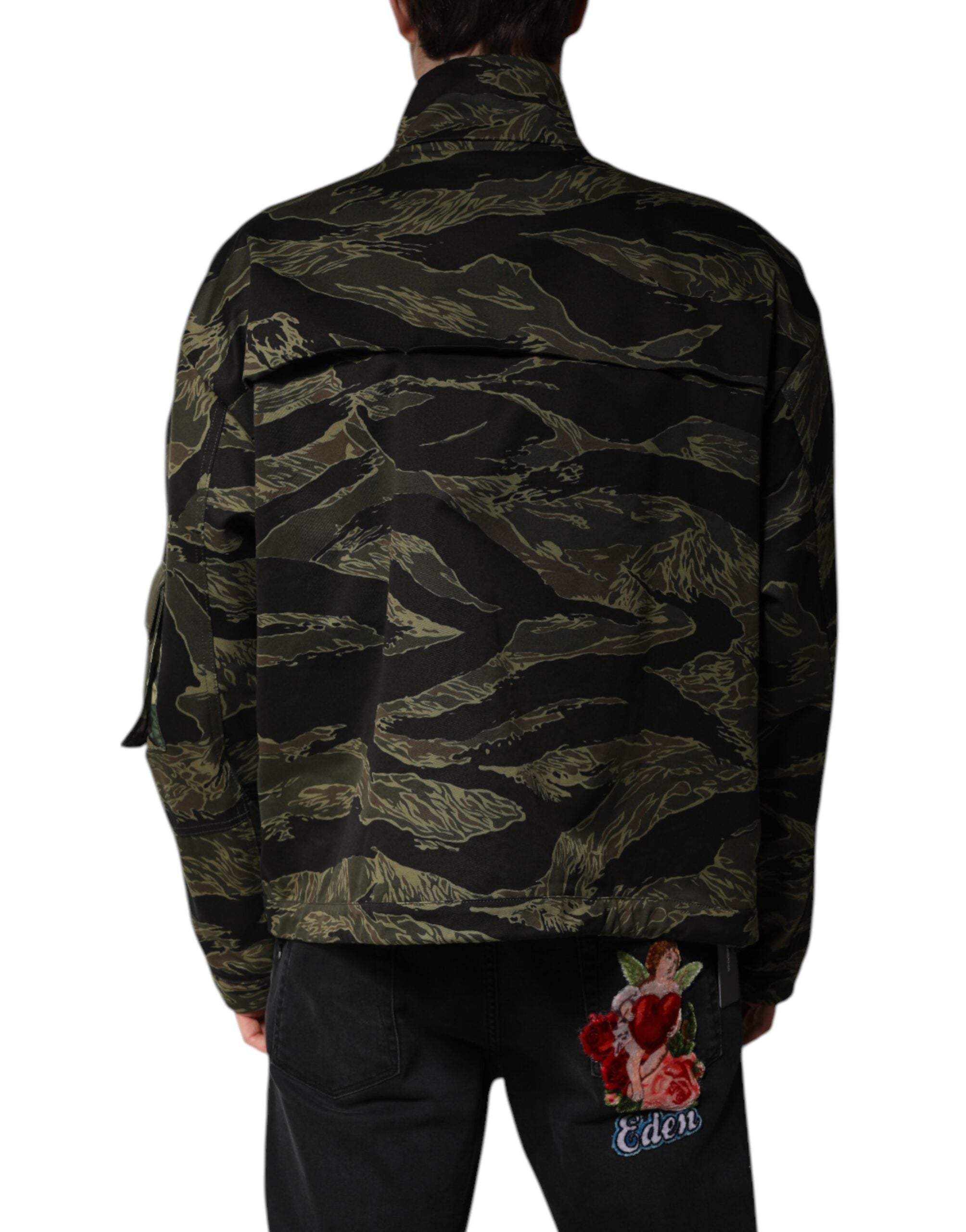 Dolce & Gabbana Mehrfarbige Camouflage-Baumwoll-Bomberjacke-4