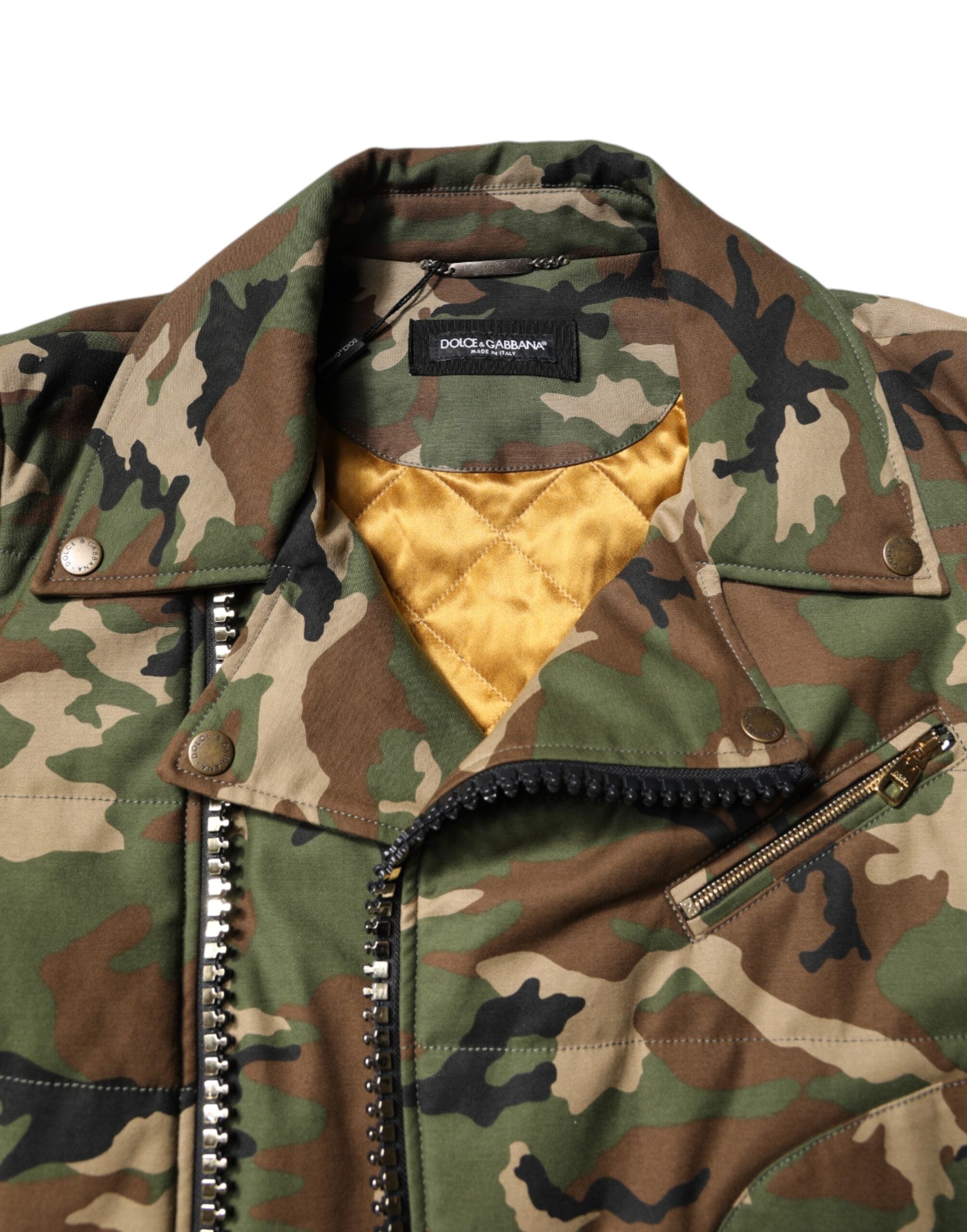 Dolce & Gabbana Mehrfarbig getarnte Nylon-Biker-Jacke-5