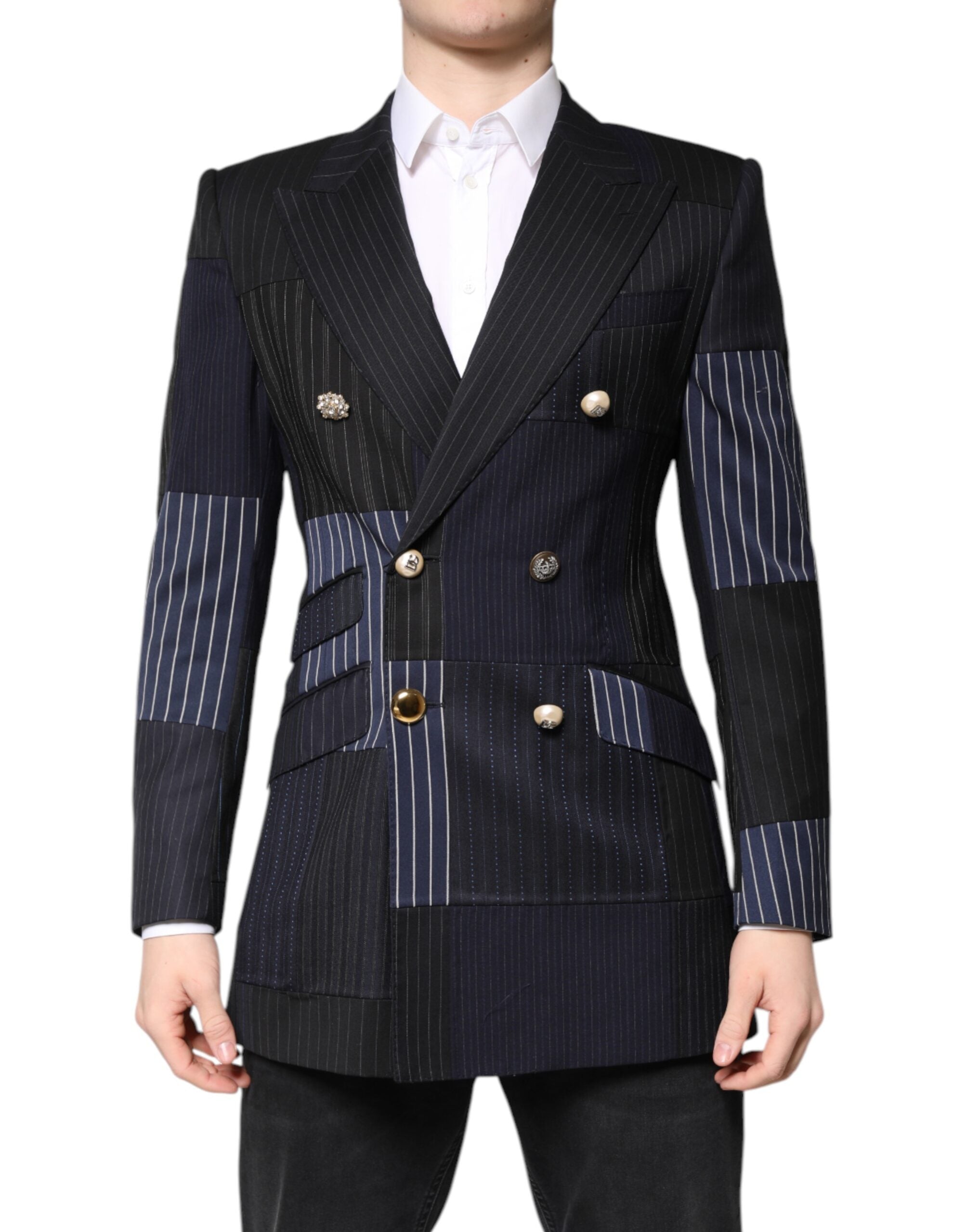 Dolce & Gabbana Multicolor Patchwork Jacket Coat Suit Blazer-1