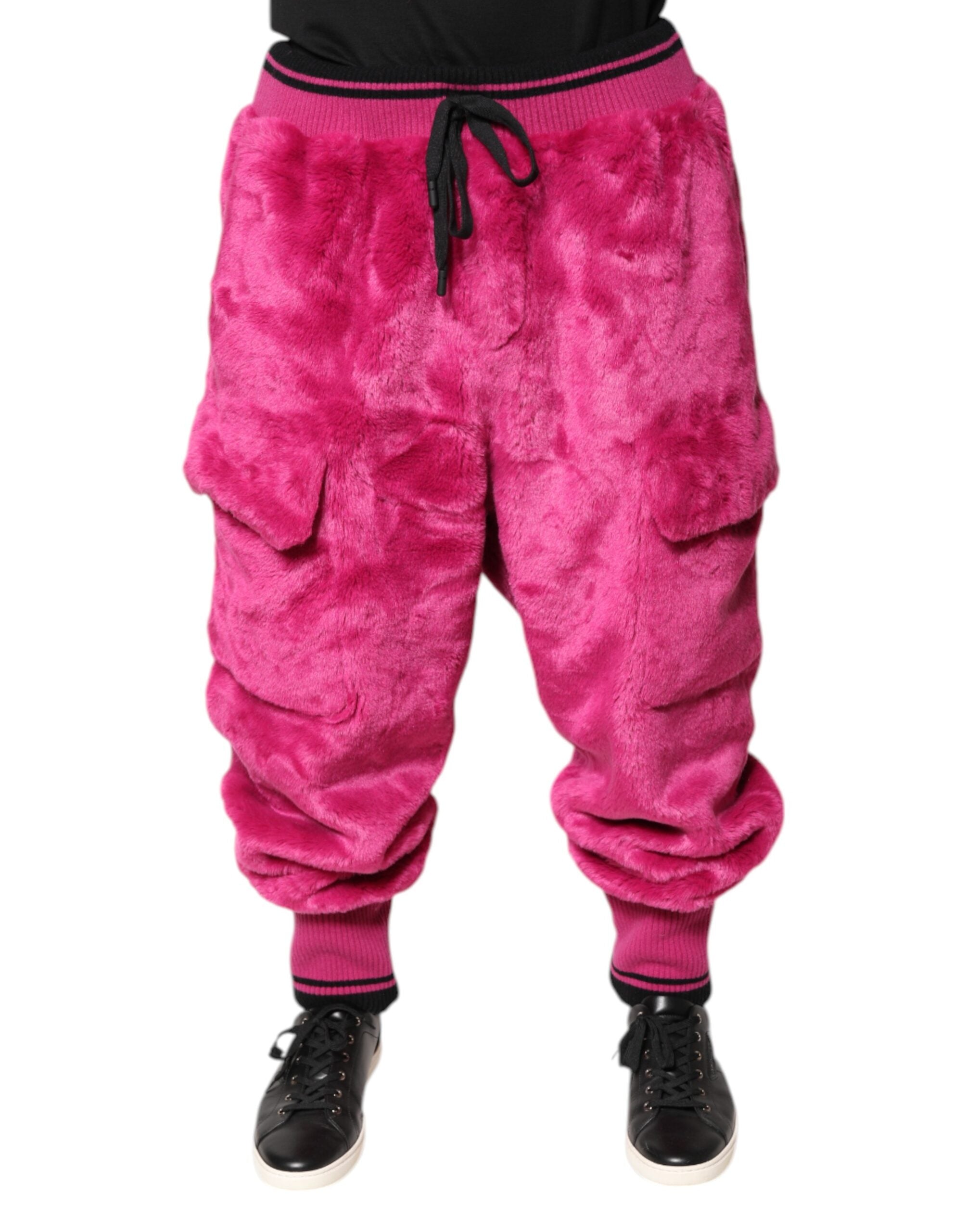 Dolce & Gabbana Pink Acrylic Cargo Jogging Sweatpants Pants-2
