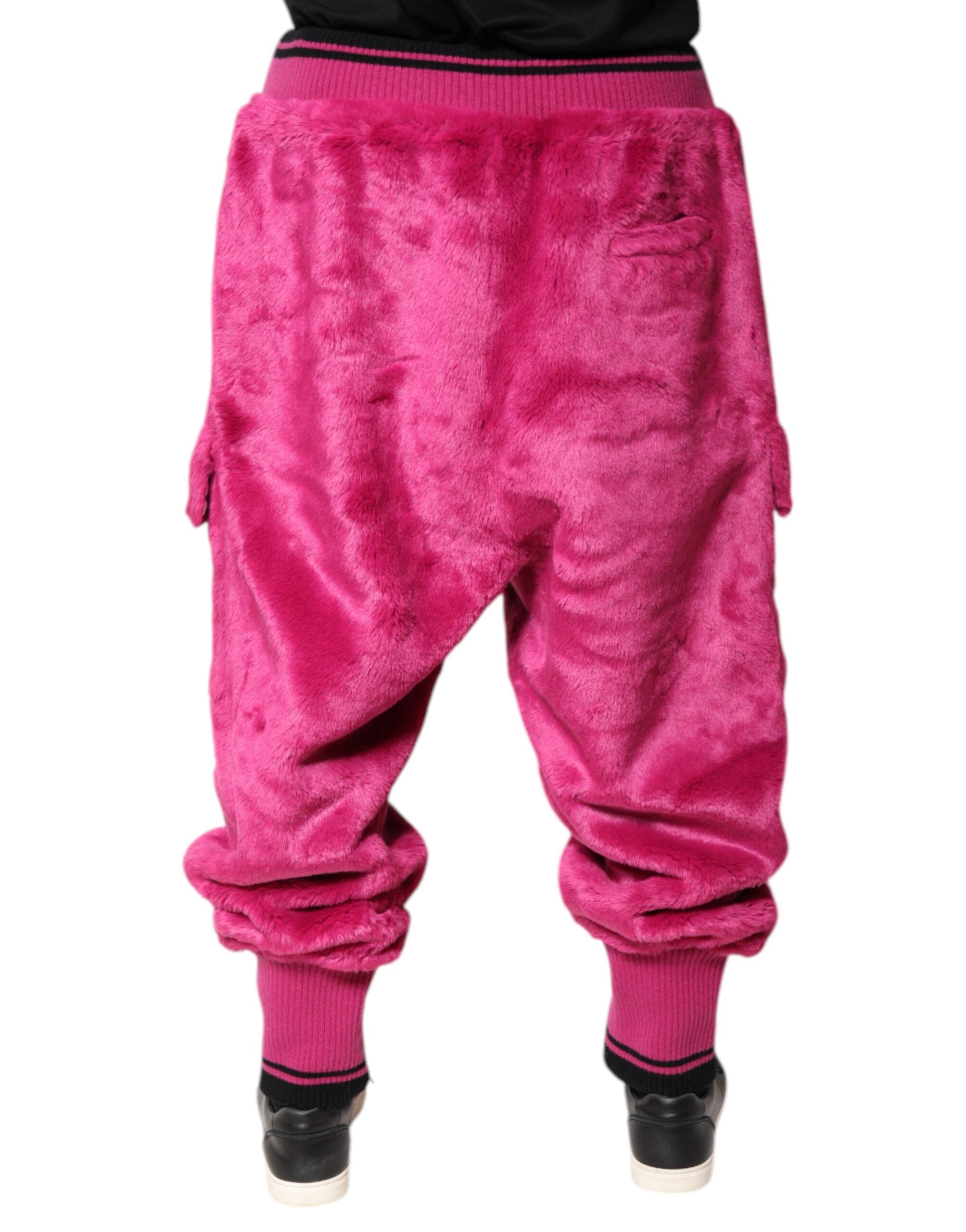 Dolce & Gabbana Pink Acrylic Cargo Jogging Sweatpants Pants-3