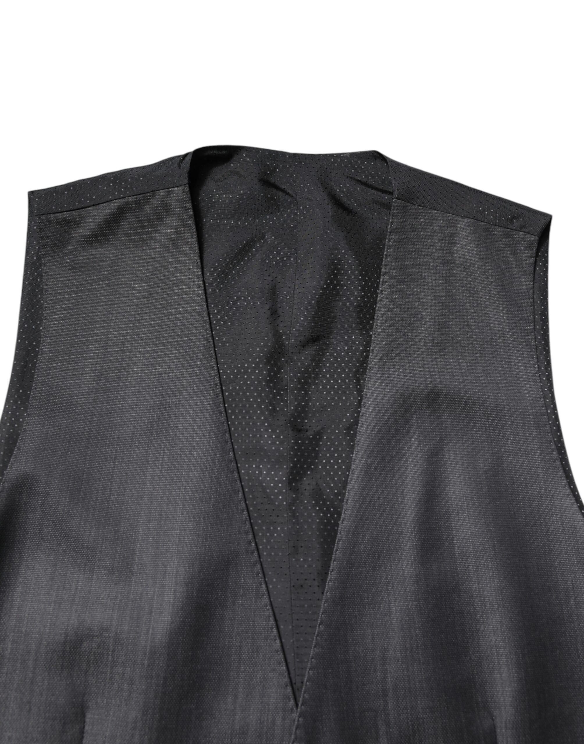 Dolce & Gabbana Black Wool Vest Dress Formal Vest-5