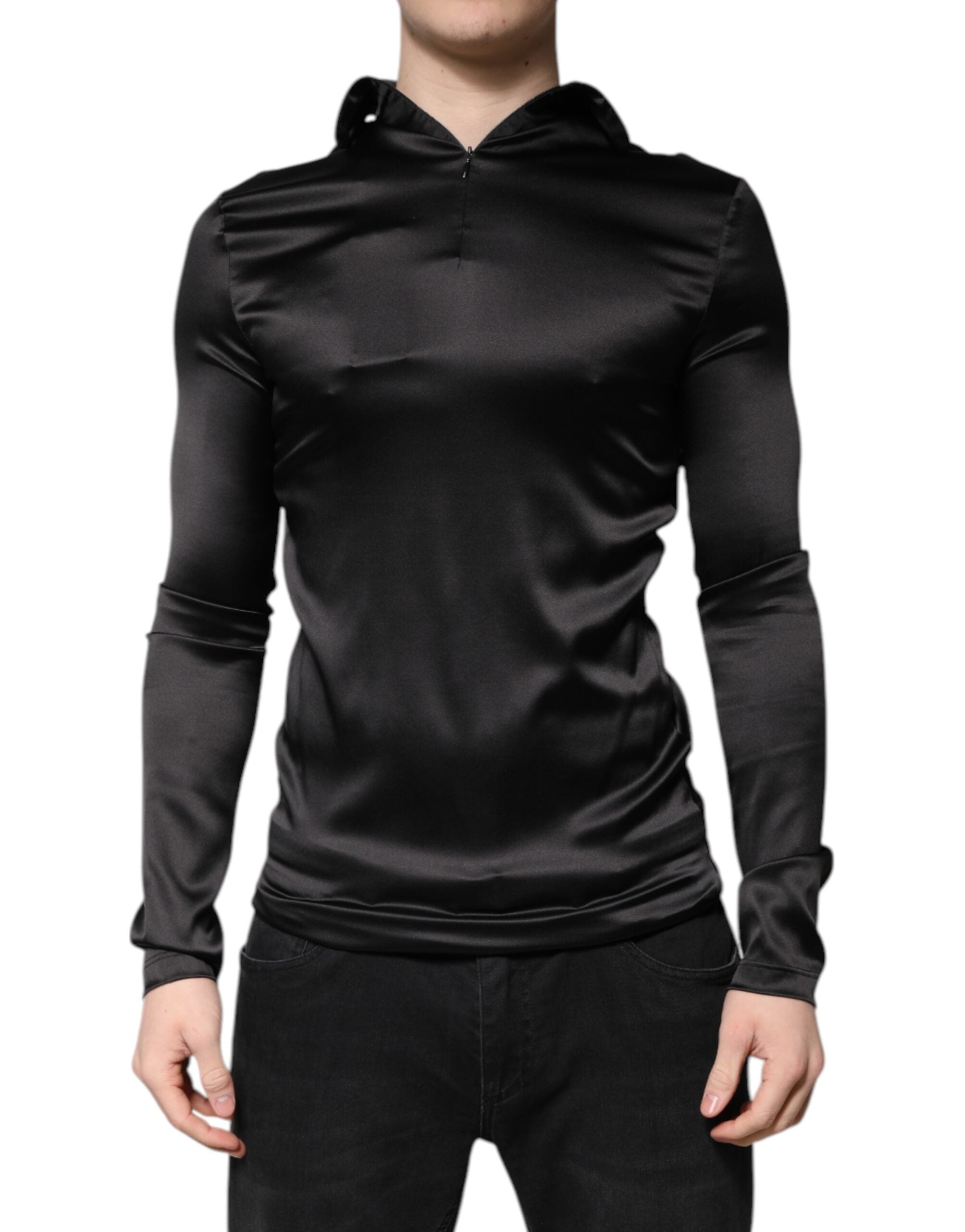 Dolce & Gabbana Black Silk Turtleneck Sweater for Men-2