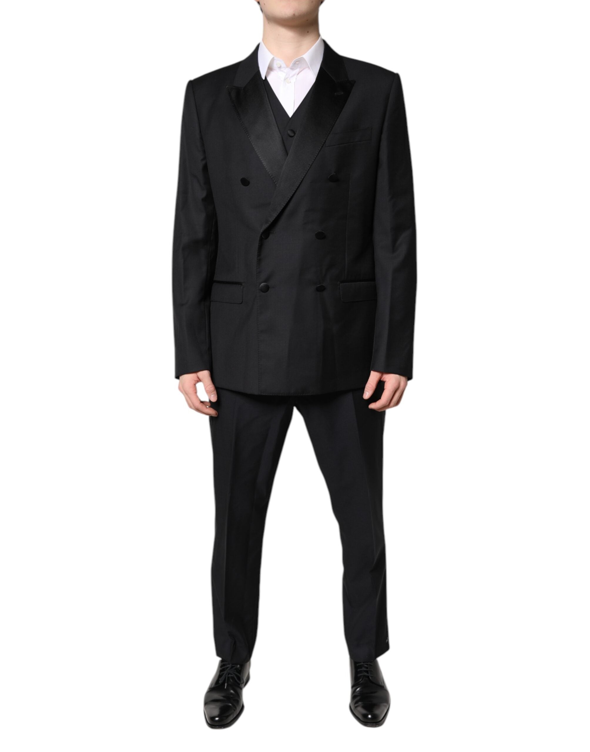 Dolce & Gabbana Black double-breasted formal 3-piece suit-2