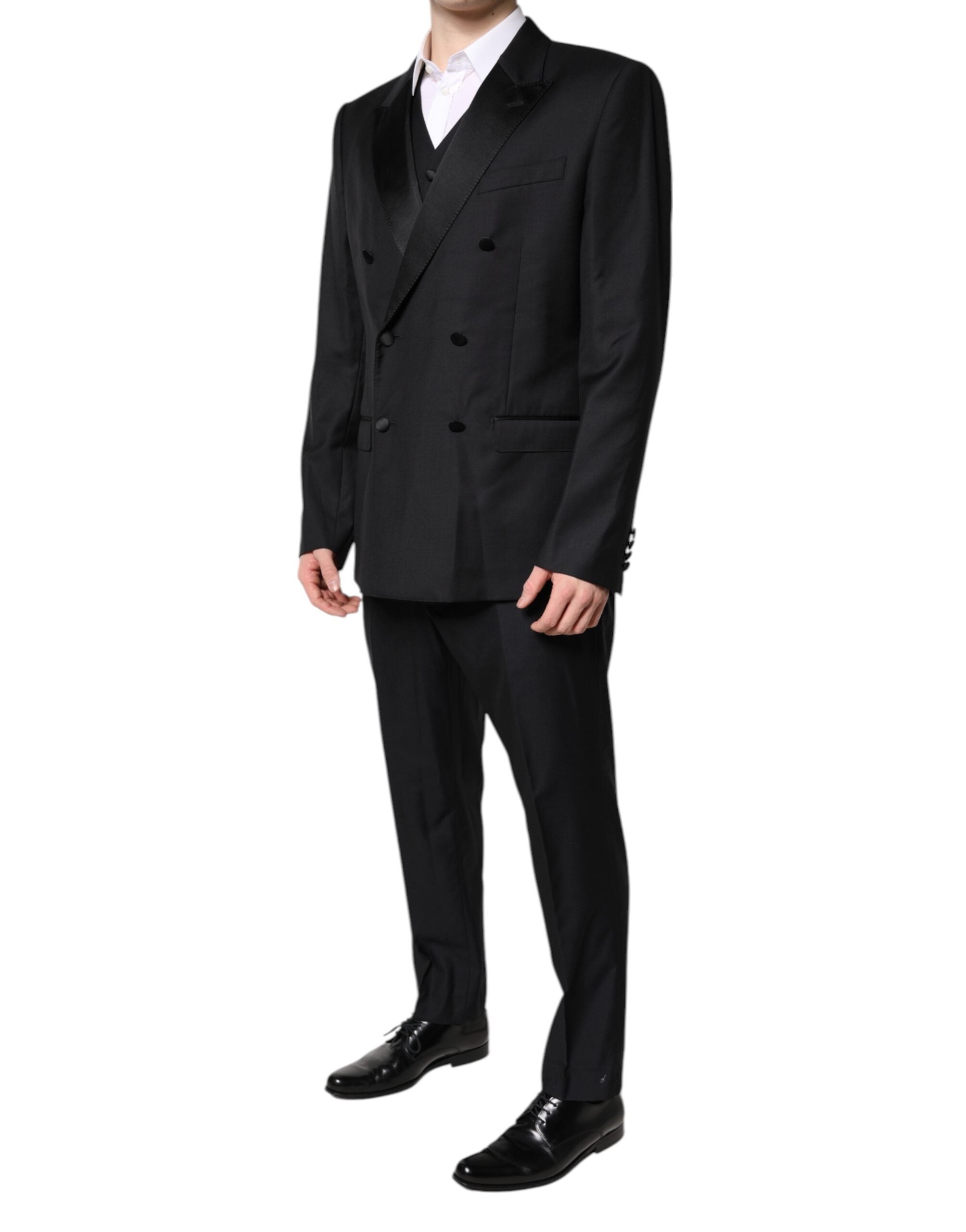 Dolce & Gabbana Black double-breasted formal 3-piece suit-3