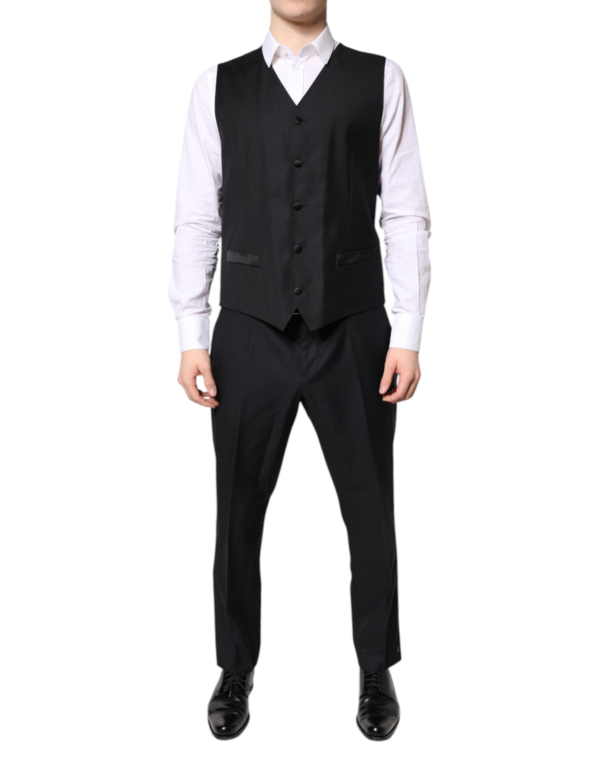 Dolce & Gabbana Black double-breasted formal 3-piece suit-5