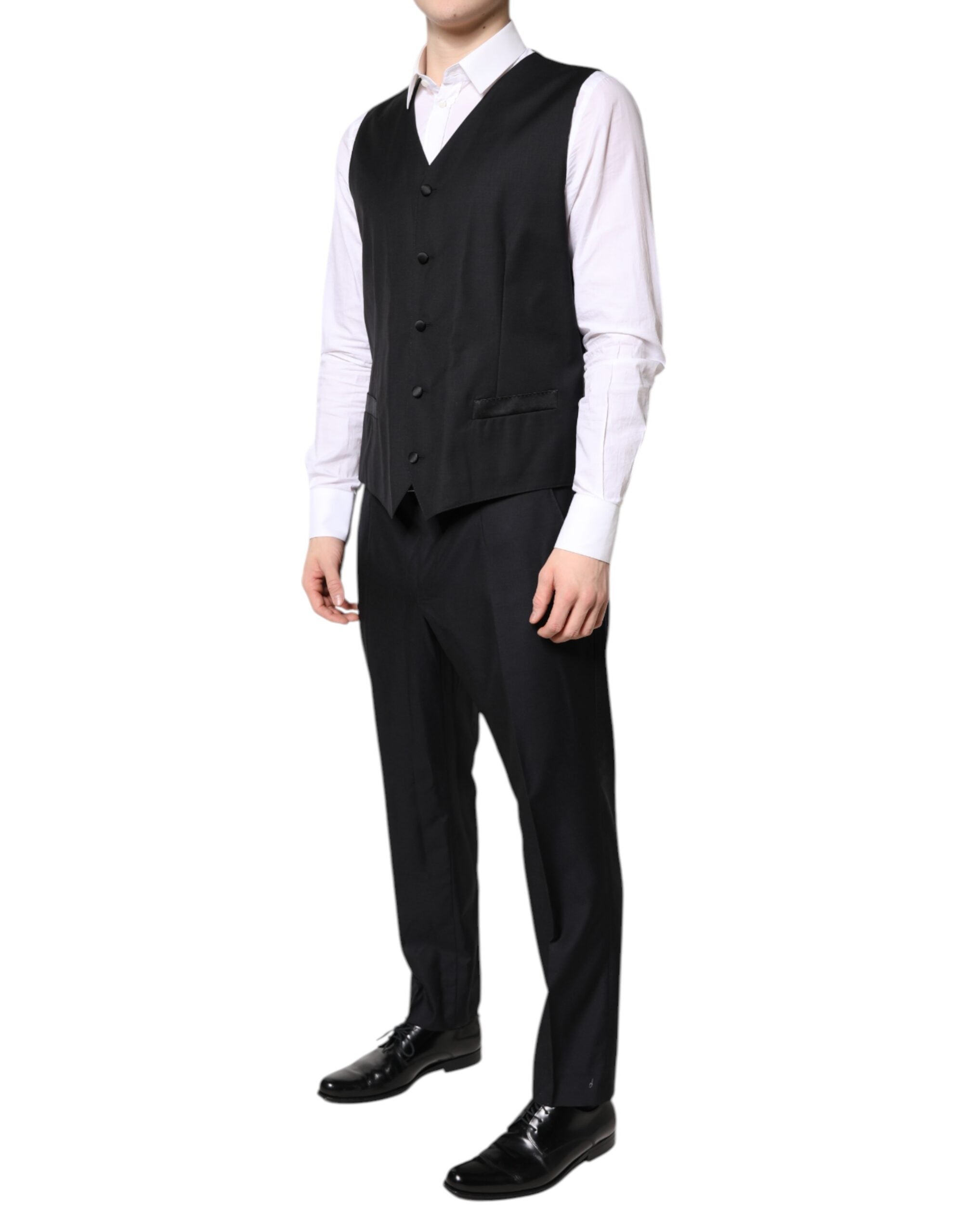 Dolce & Gabbana Black double-breasted formal 3-piece suit-6