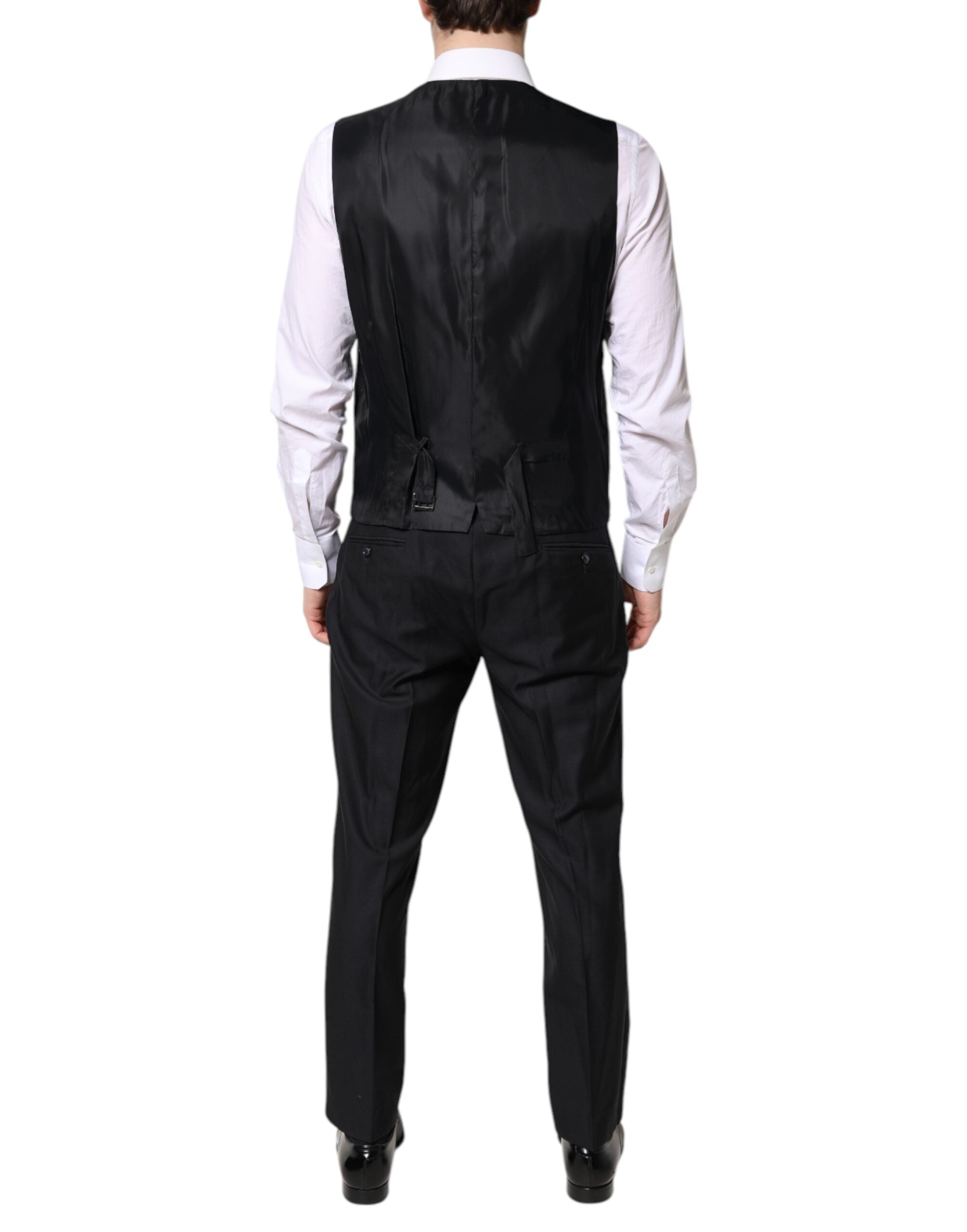 Dolce & Gabbana Black double-breasted formal 3-piece suit-7
