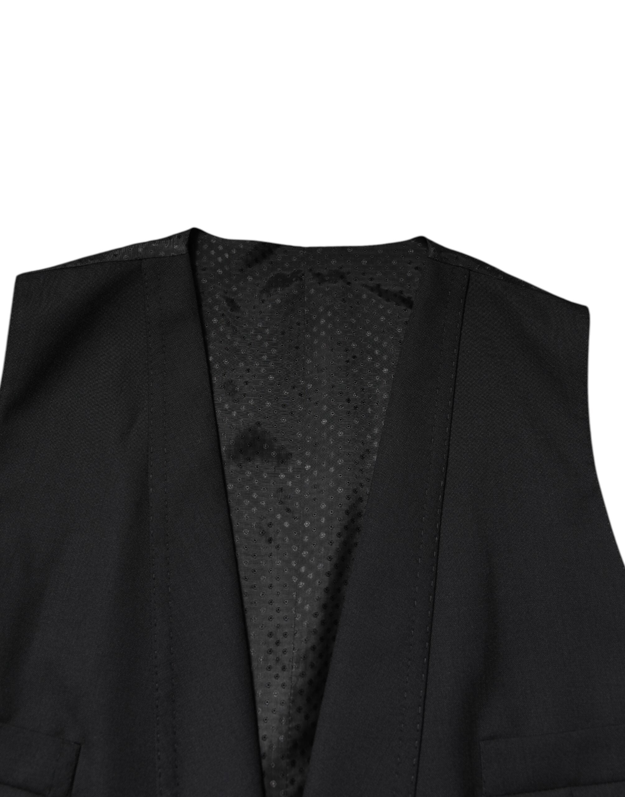 Dolce & Gabbana Schwarzer einreihiger formeller Blazer mit Weste-8