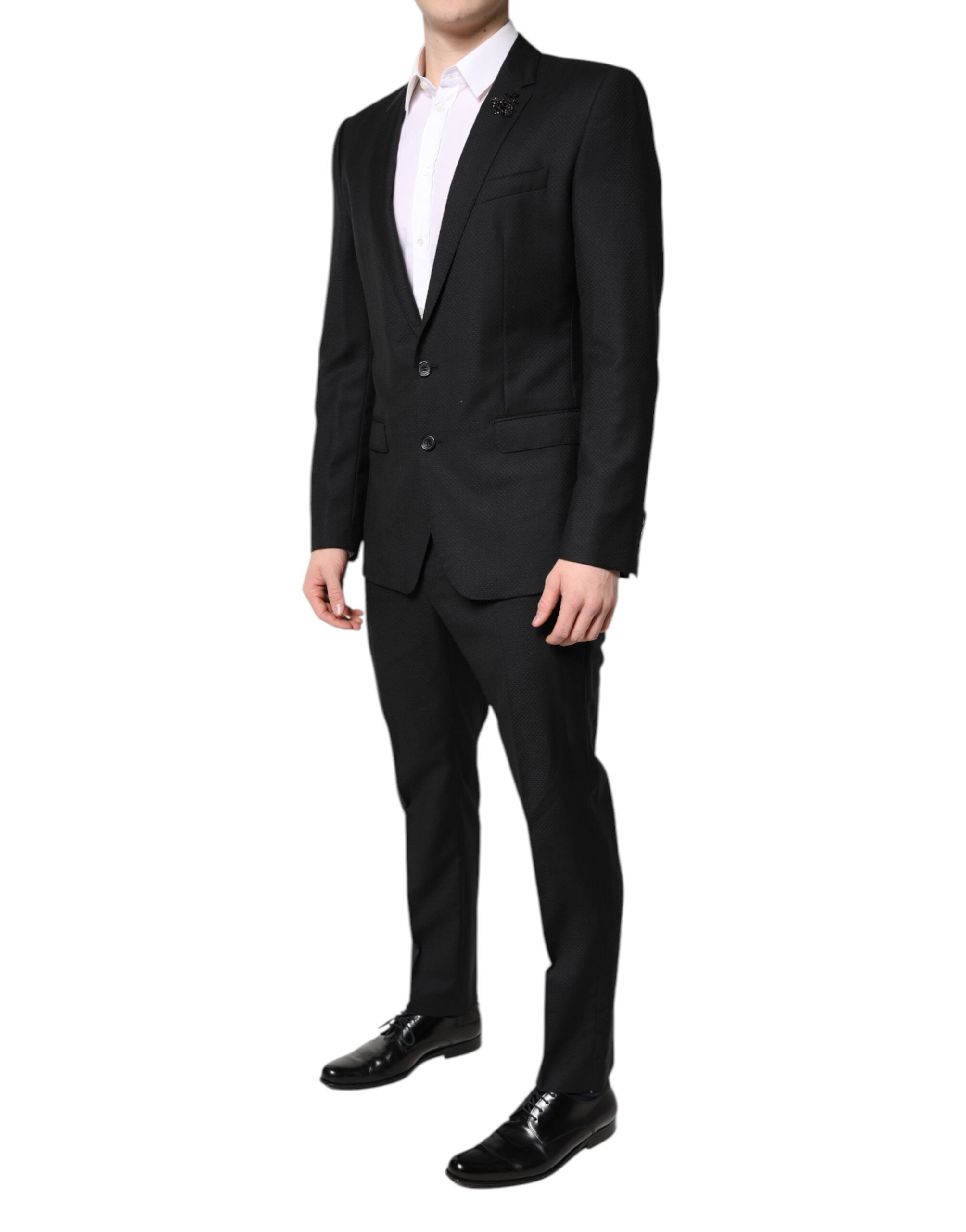 Dolce & Gabbana Black single-breasted 2-piece wool suit-3