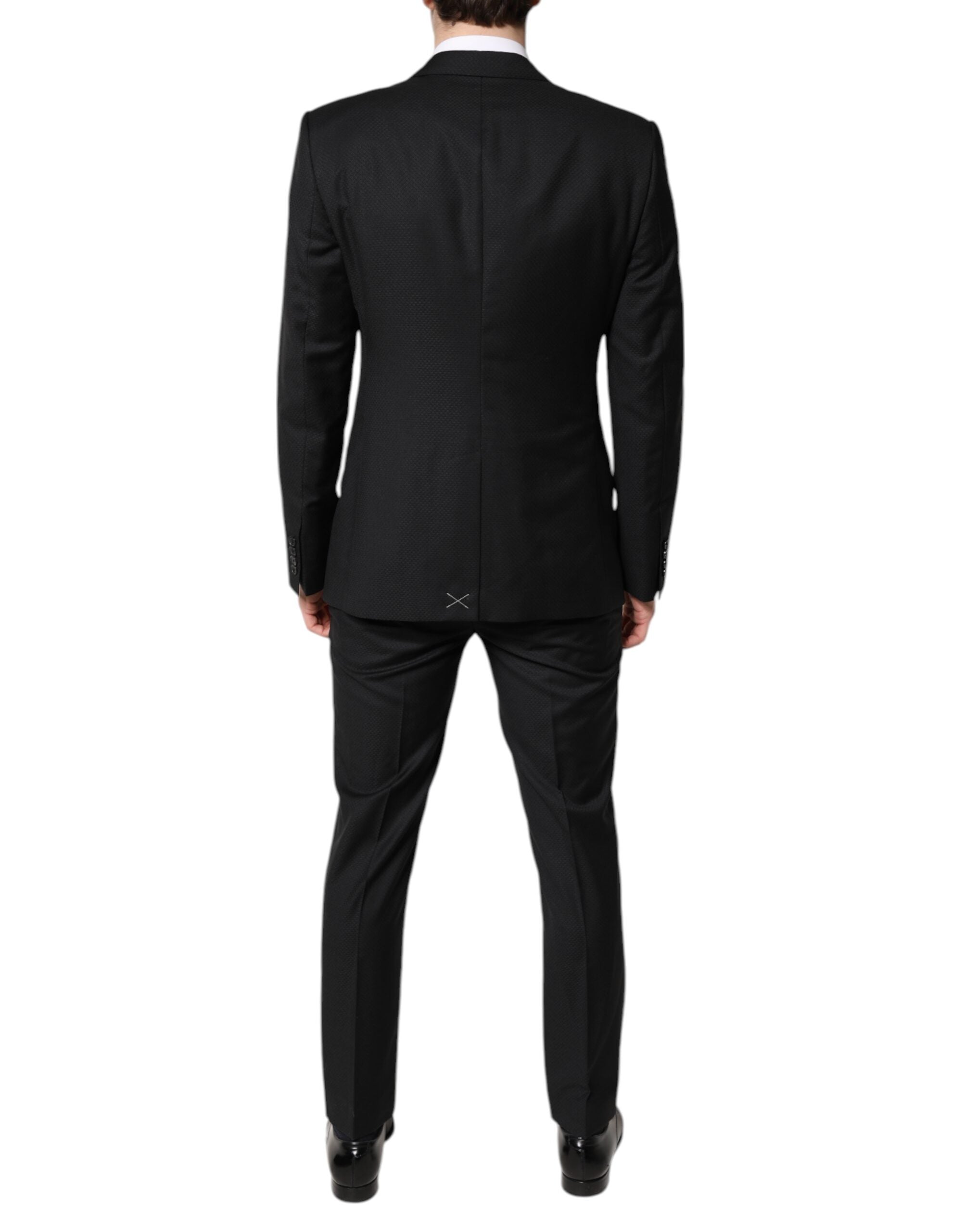 Dolce & Gabbana Black single-breasted 2-piece wool suit-4