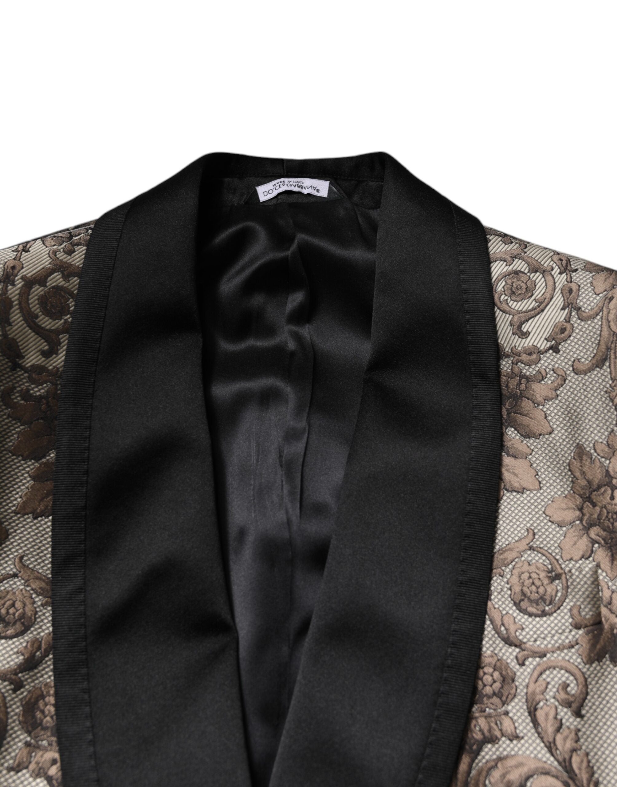 Traje de tres piezas de botonadura sencilla en jacquard multicolor de Dolce & Gabbana-8