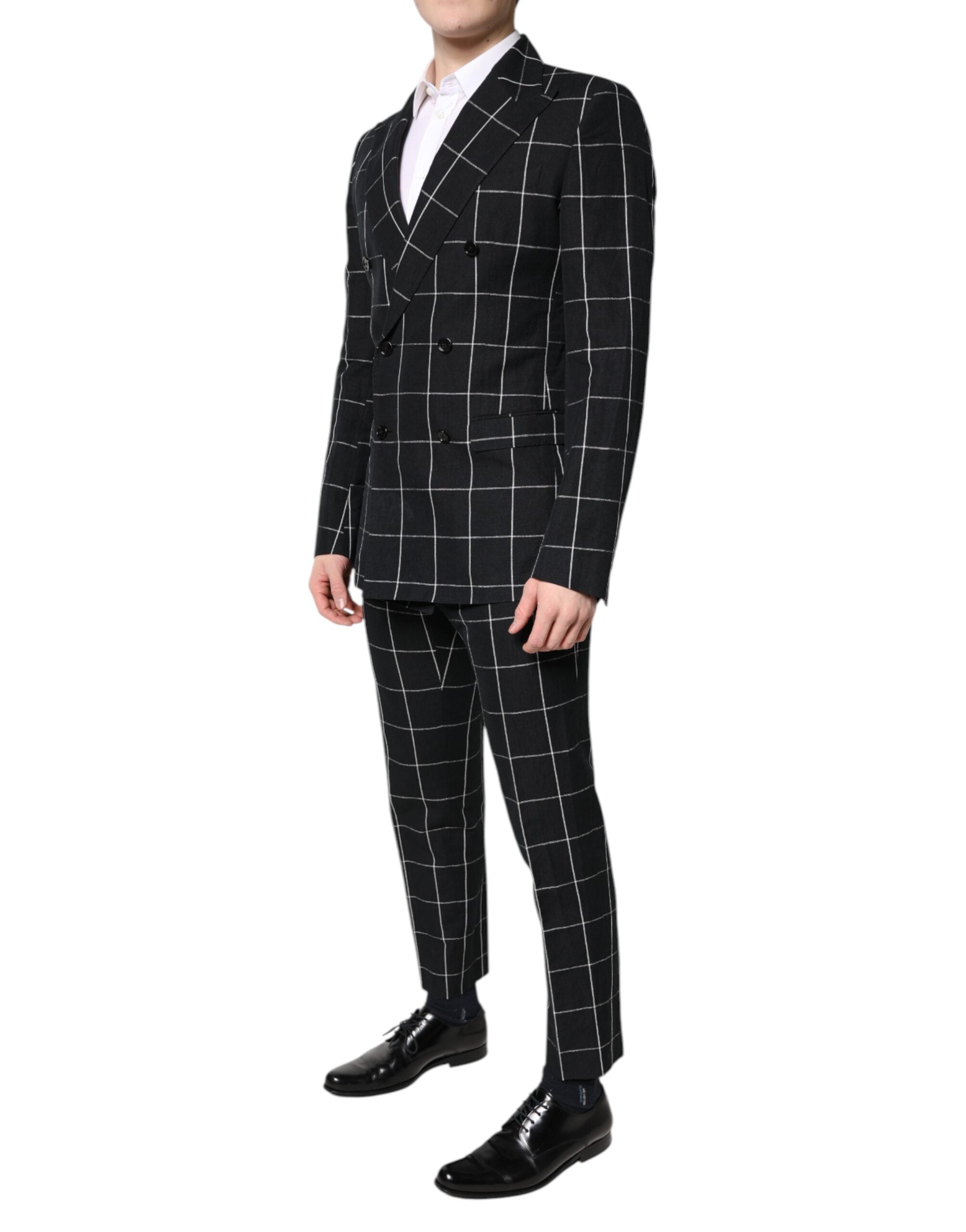 Dolce & Gabbana Black Taormina Double-Breasted 2-Piece Suit-3