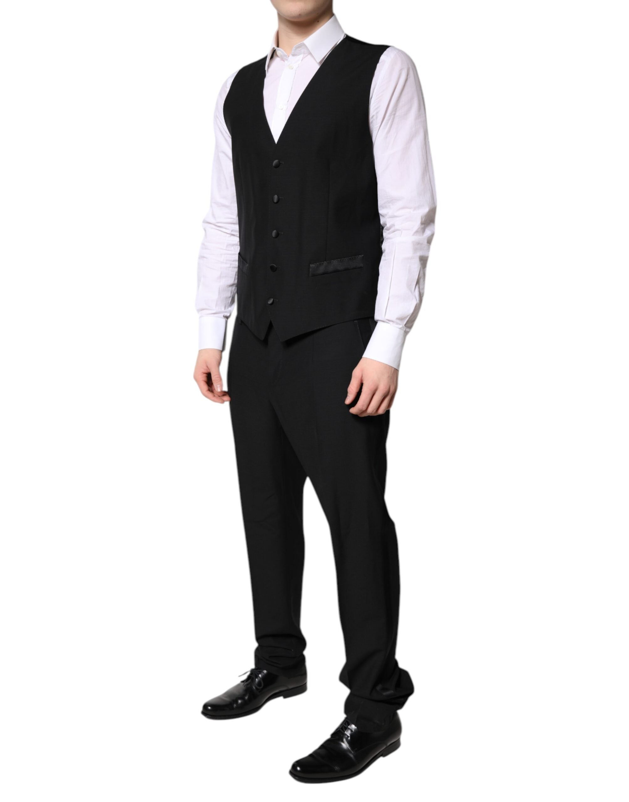Dolce & Gabbana Black single-breasted formal 3-piece suit-6