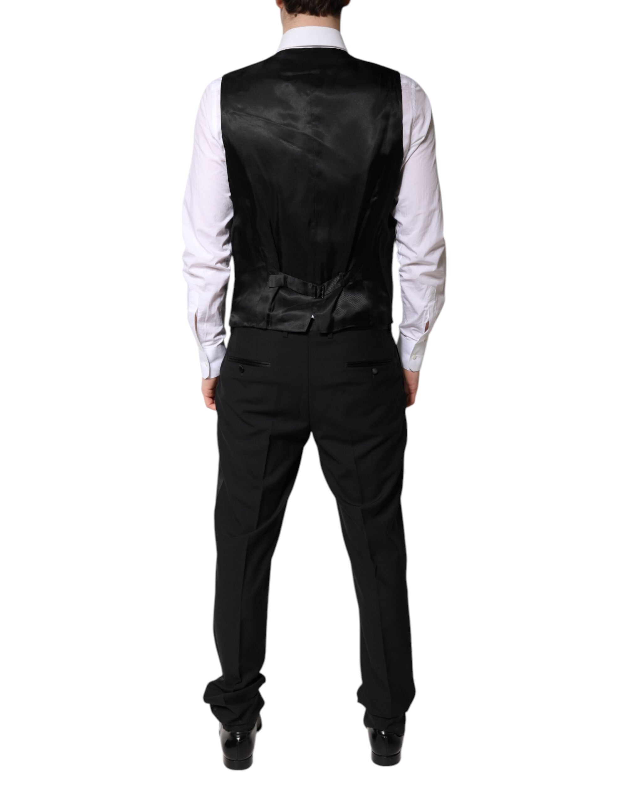 Dolce & Gabbana Black single-breasted formal 3-piece suit-7