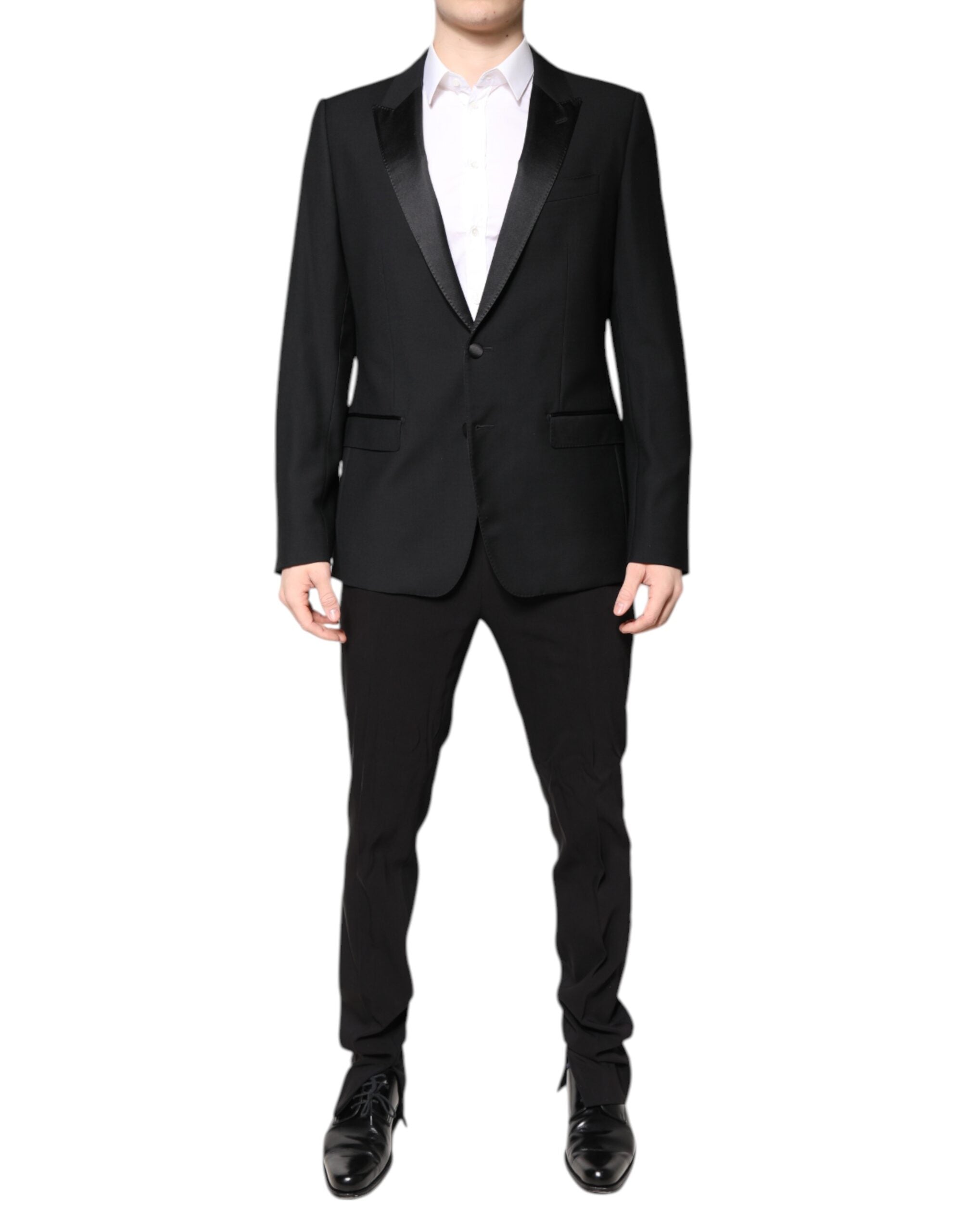 Dolce & Gabbana Schwarzer einreihiger 2-teiliger Anzug aus Wolle-1