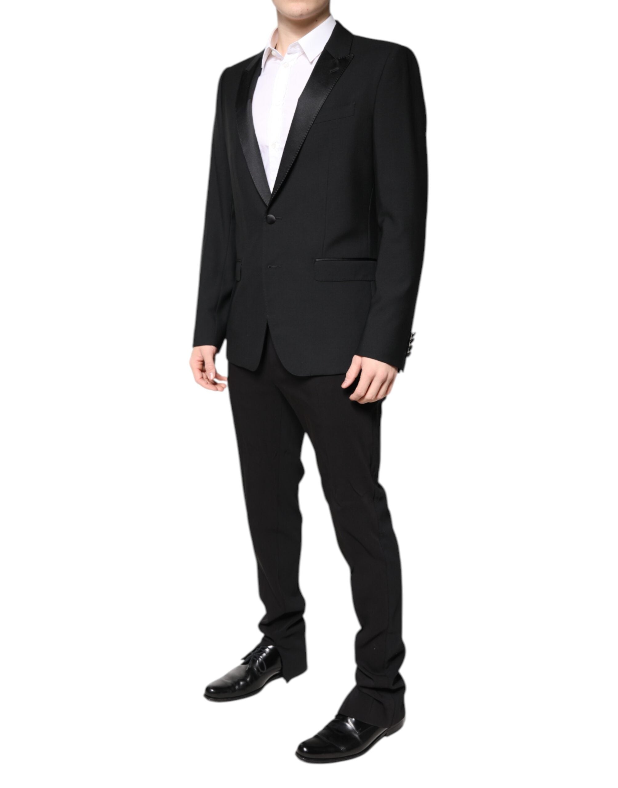 Dolce & Gabbana Schwarzer einreihiger 2-teiliger Anzug aus Wolle-3