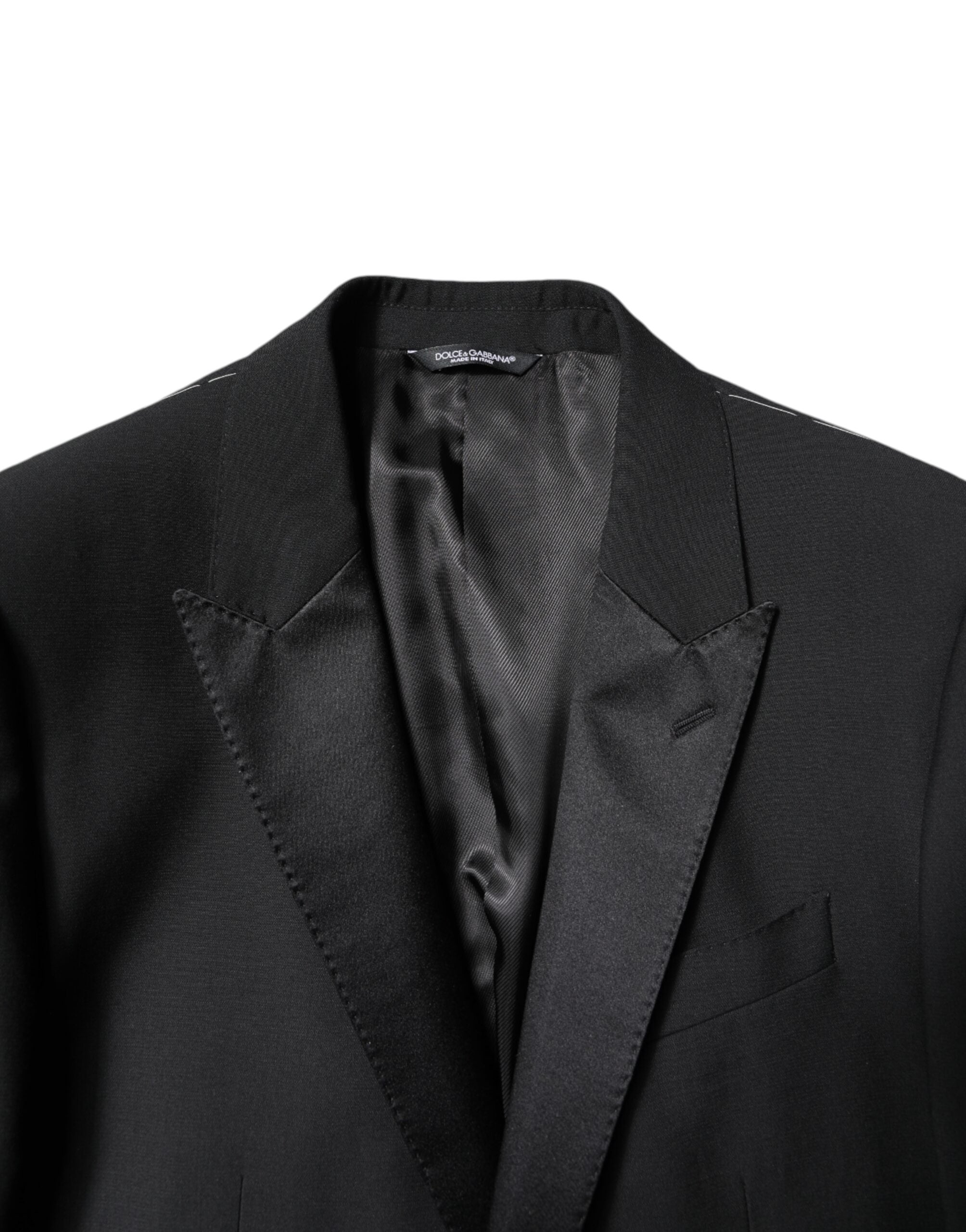 Dolce & Gabbana Schwarzer einreihiger 2-teiliger Anzug aus Wolle-5