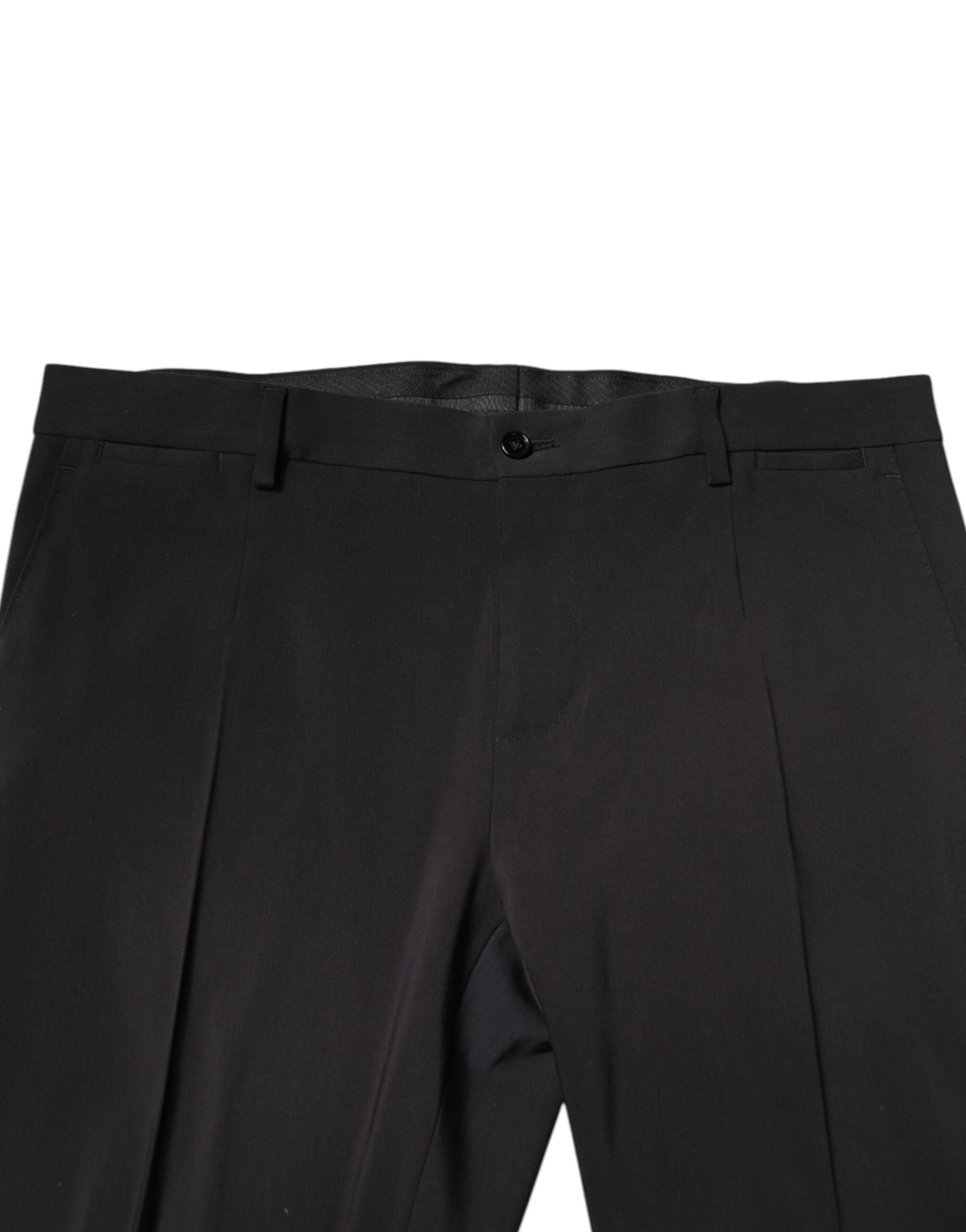 Dolce & Gabbana Schwarzer einreihiger 2-teiliger Anzug aus Wolle-6