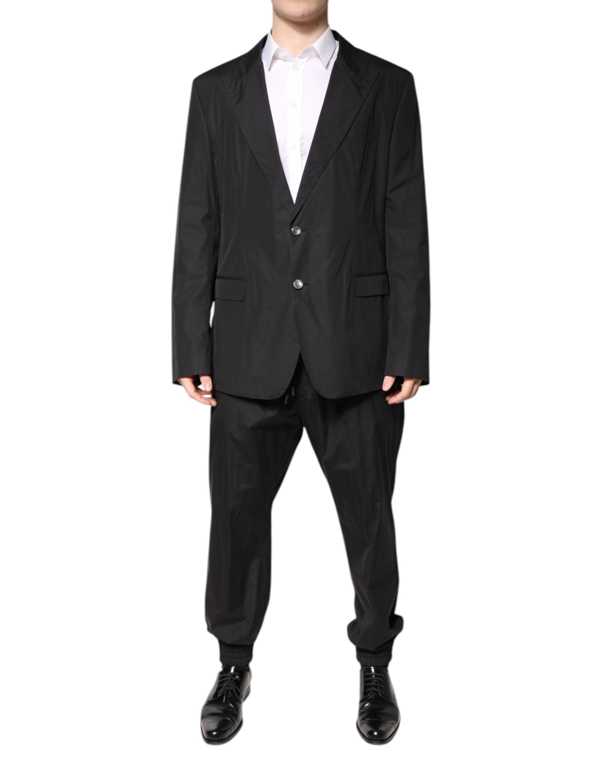 Dolce & Gabbana Black single-breasted 2-piece cotton suit-2