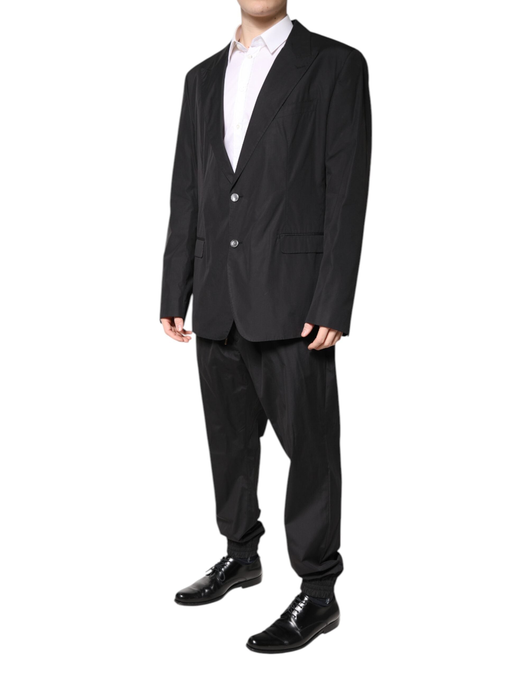 Dolce & Gabbana Black single-breasted 2-piece cotton suit-3