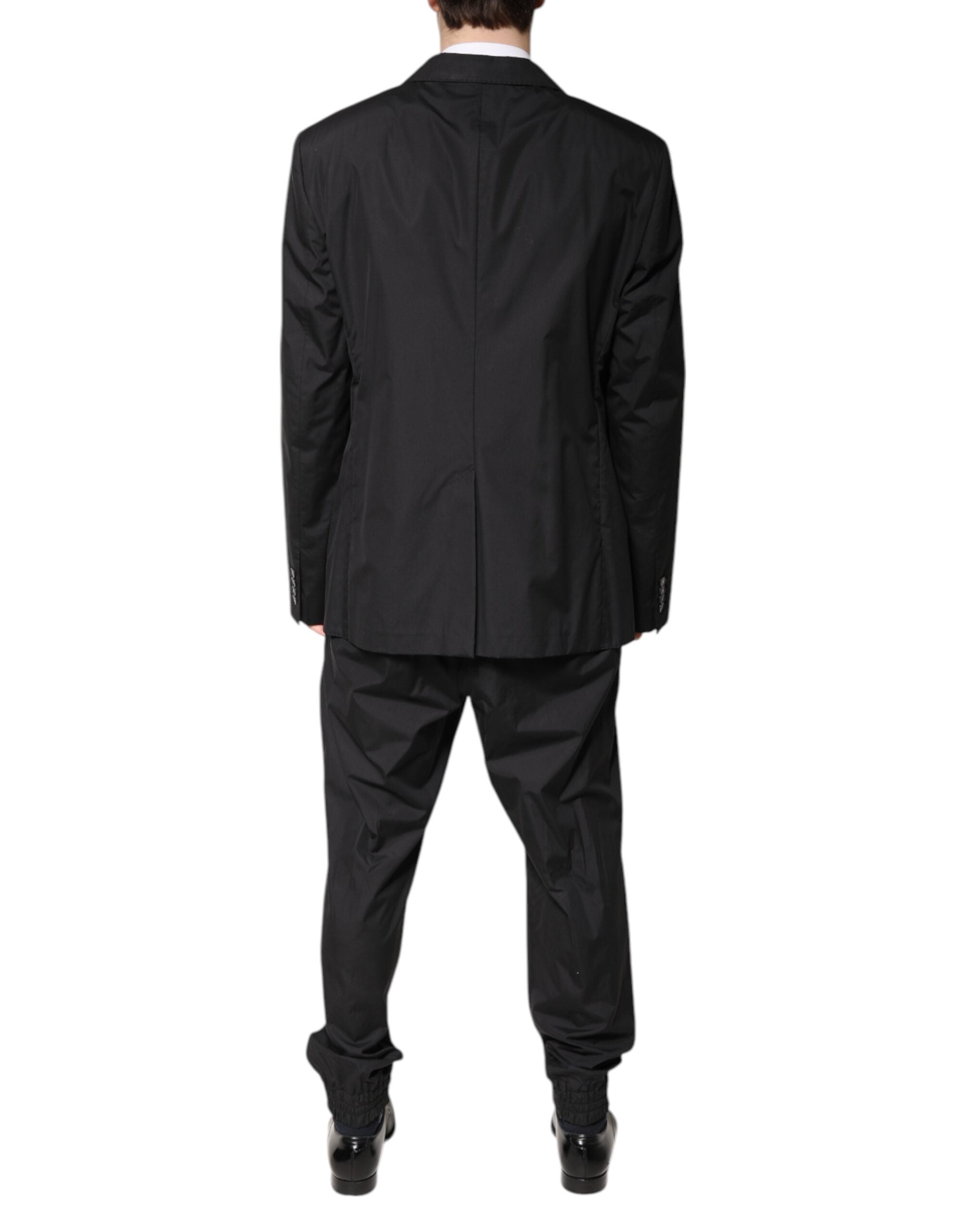 Dolce & Gabbana Black single-breasted 2-piece cotton suit-4