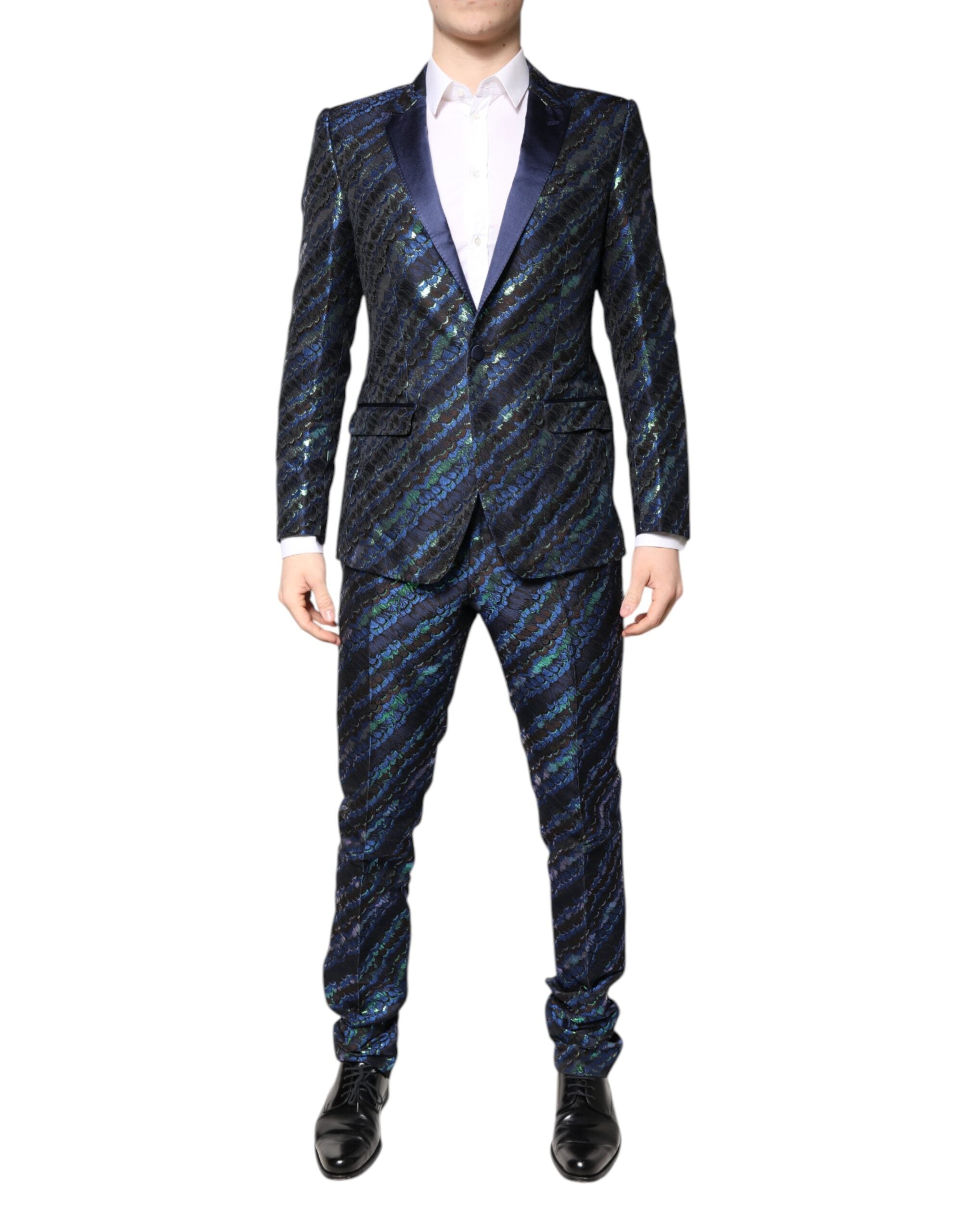 Dolce & Gabbana Multicolor Polyester Jacquard 2 Stück Anzug-5