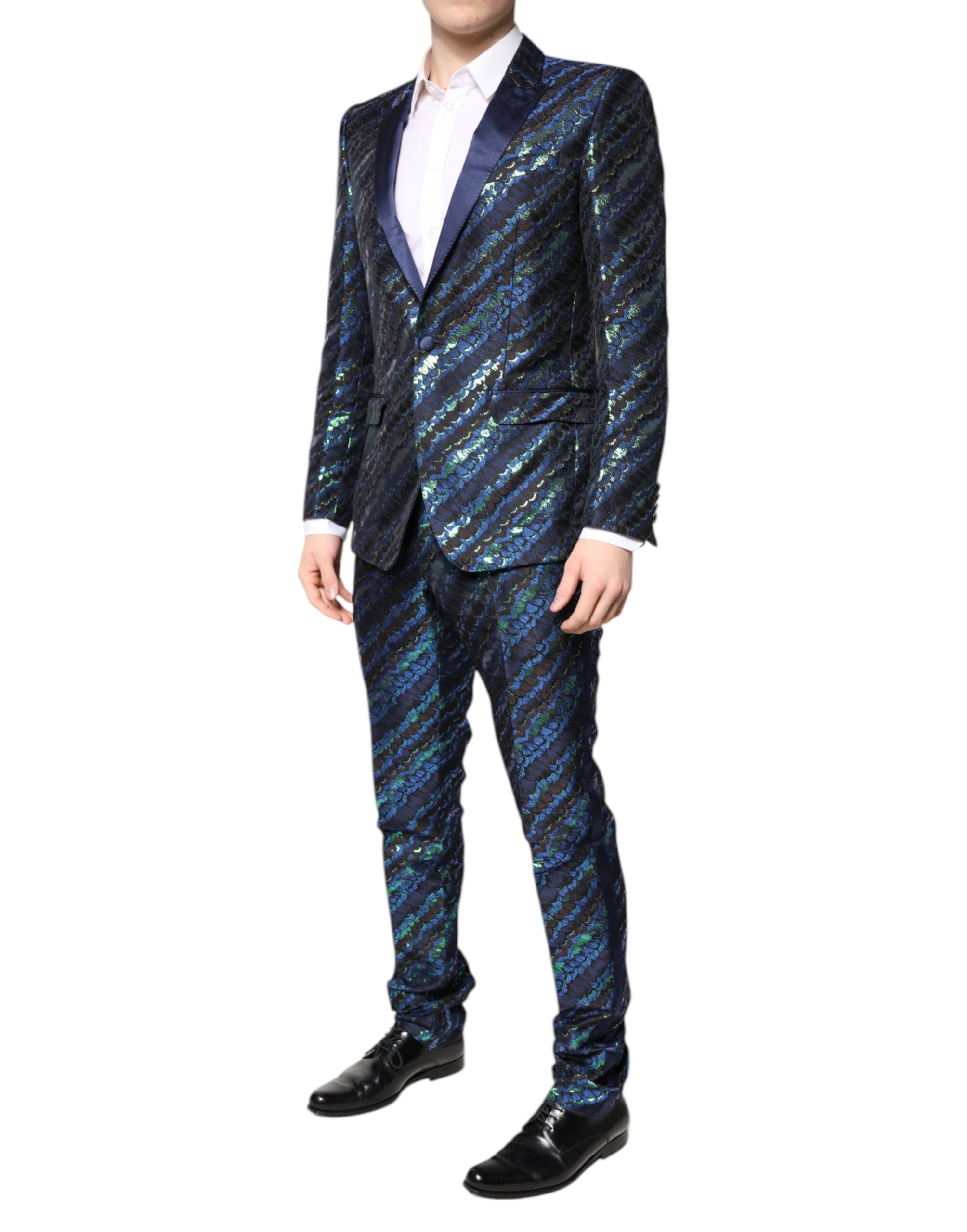 Dolce & Gabbana Multicolor Polyester Jacquard 2 Stück Anzug-6