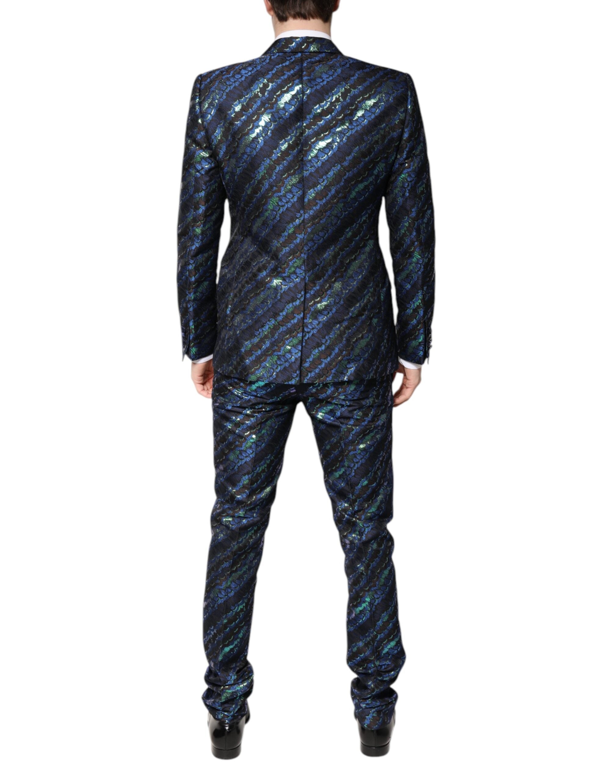 Dolce & Gabbana Multicolor Polyester Jacquard 2 Stück Anzug-7