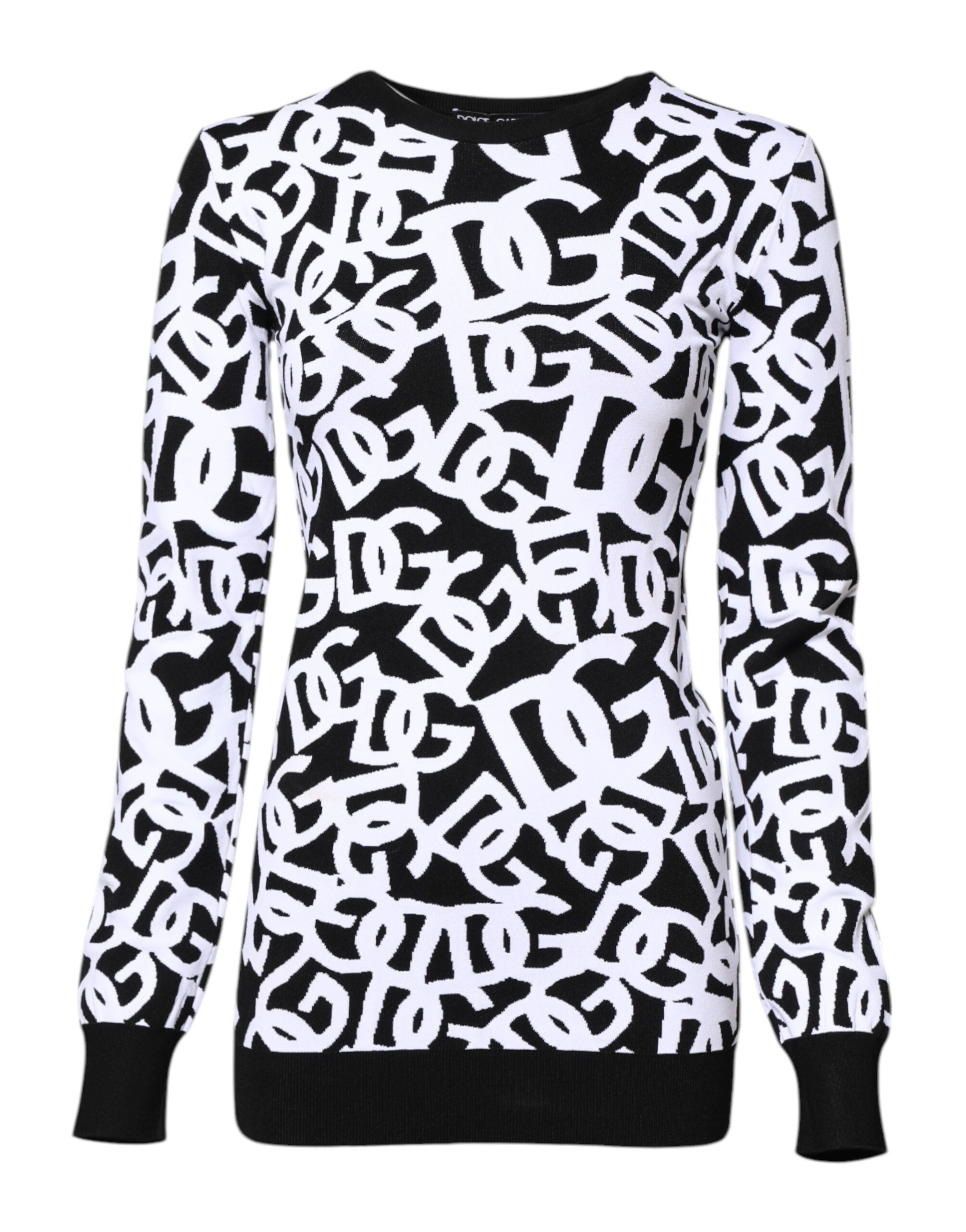 Dolce & Gabbana Black and White Logo Print Women's Sweater-1