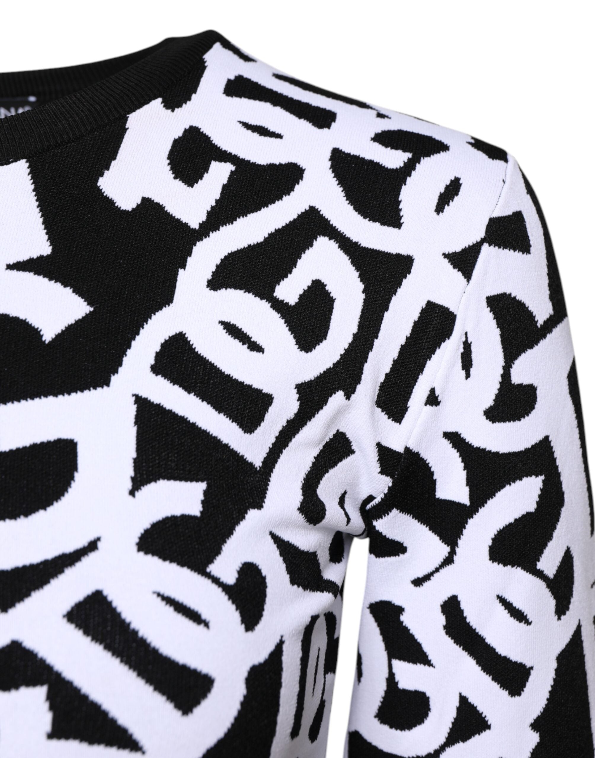 Dolce & Gabbana Black and White Logo Print Women's Sweater-3