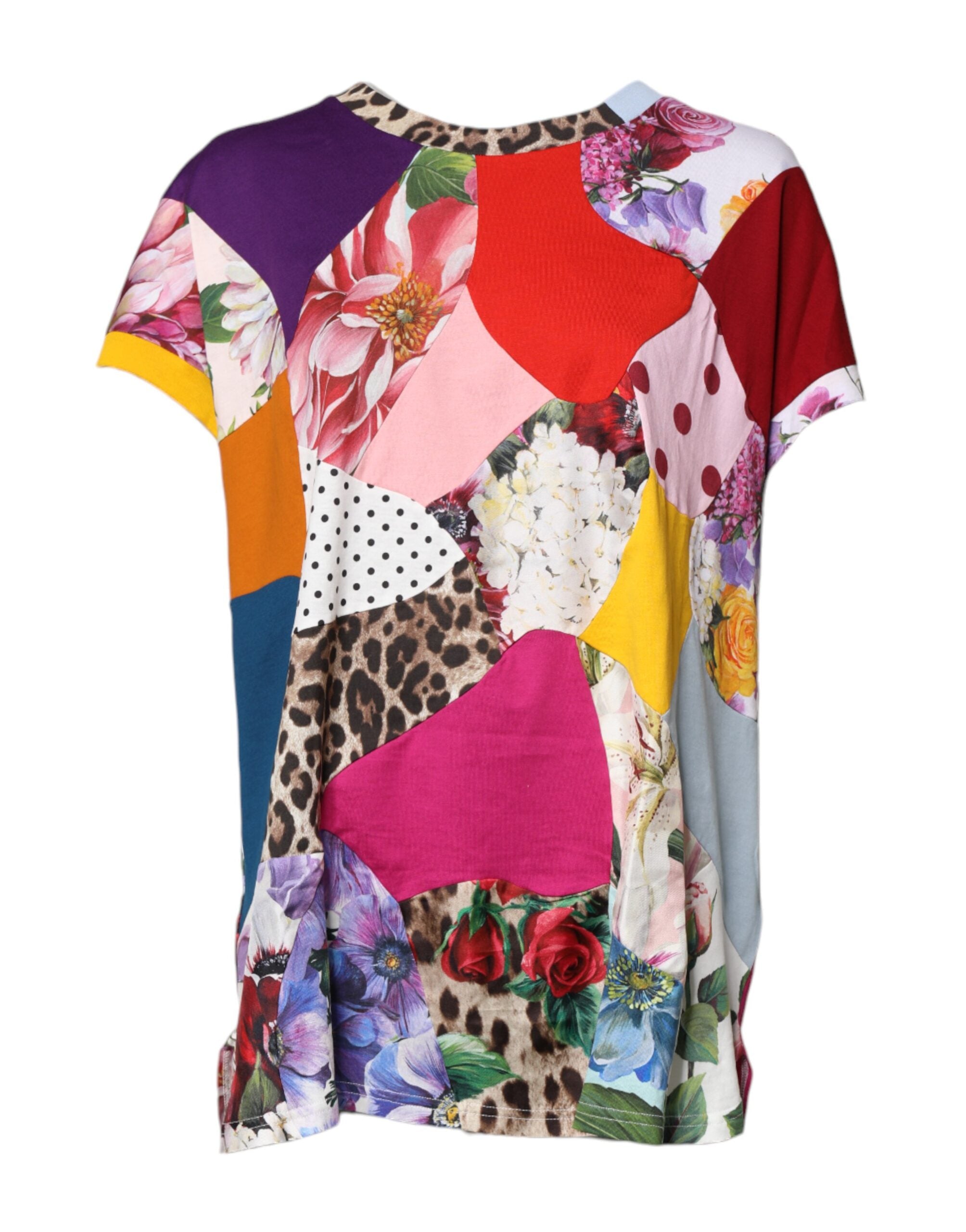 Dolce & Gabbana Multicolor Patchwork Kurzarmbluse Top-2