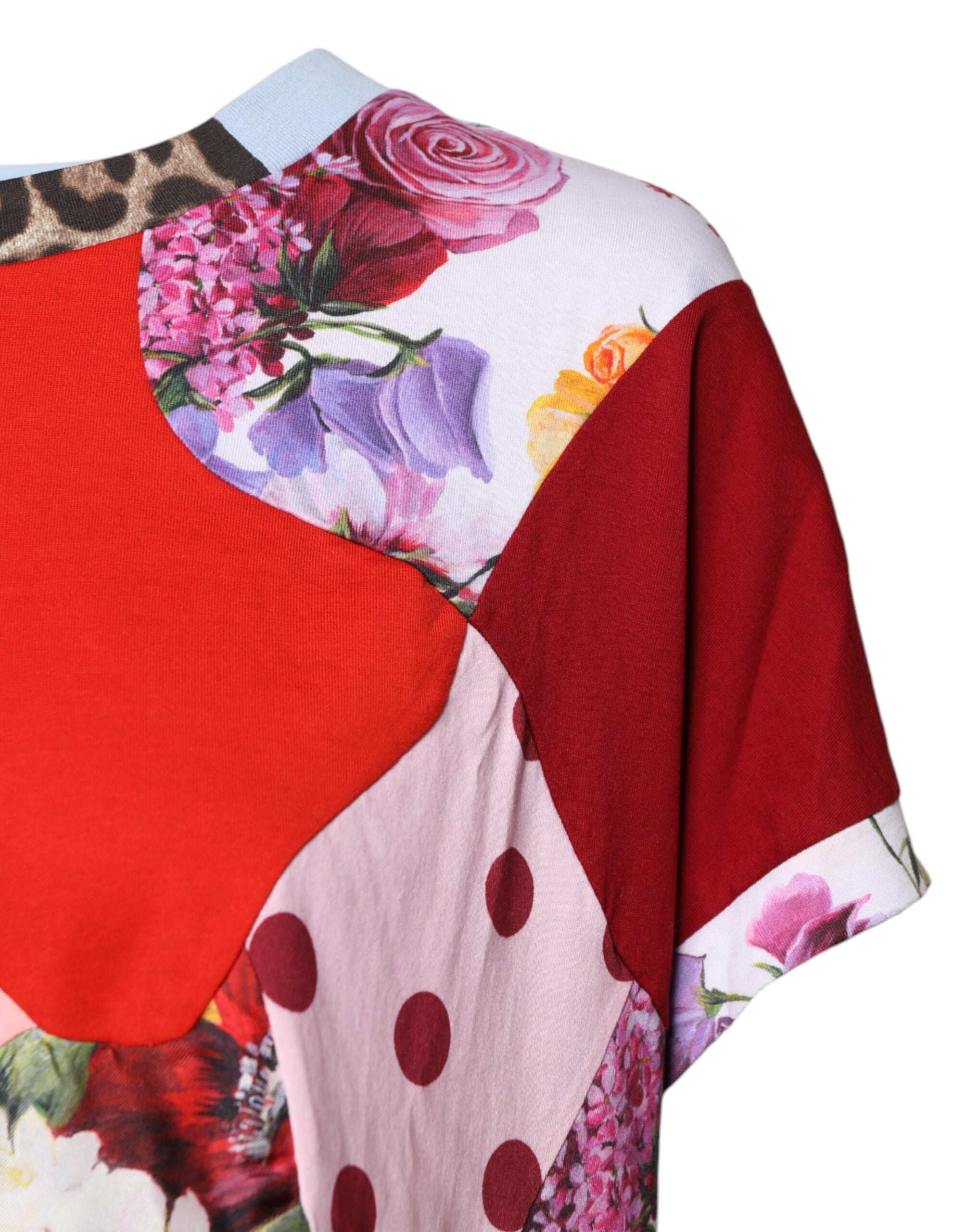 Dolce & Gabbana Multicolor Patchwork Kurzarmbluse Top-3