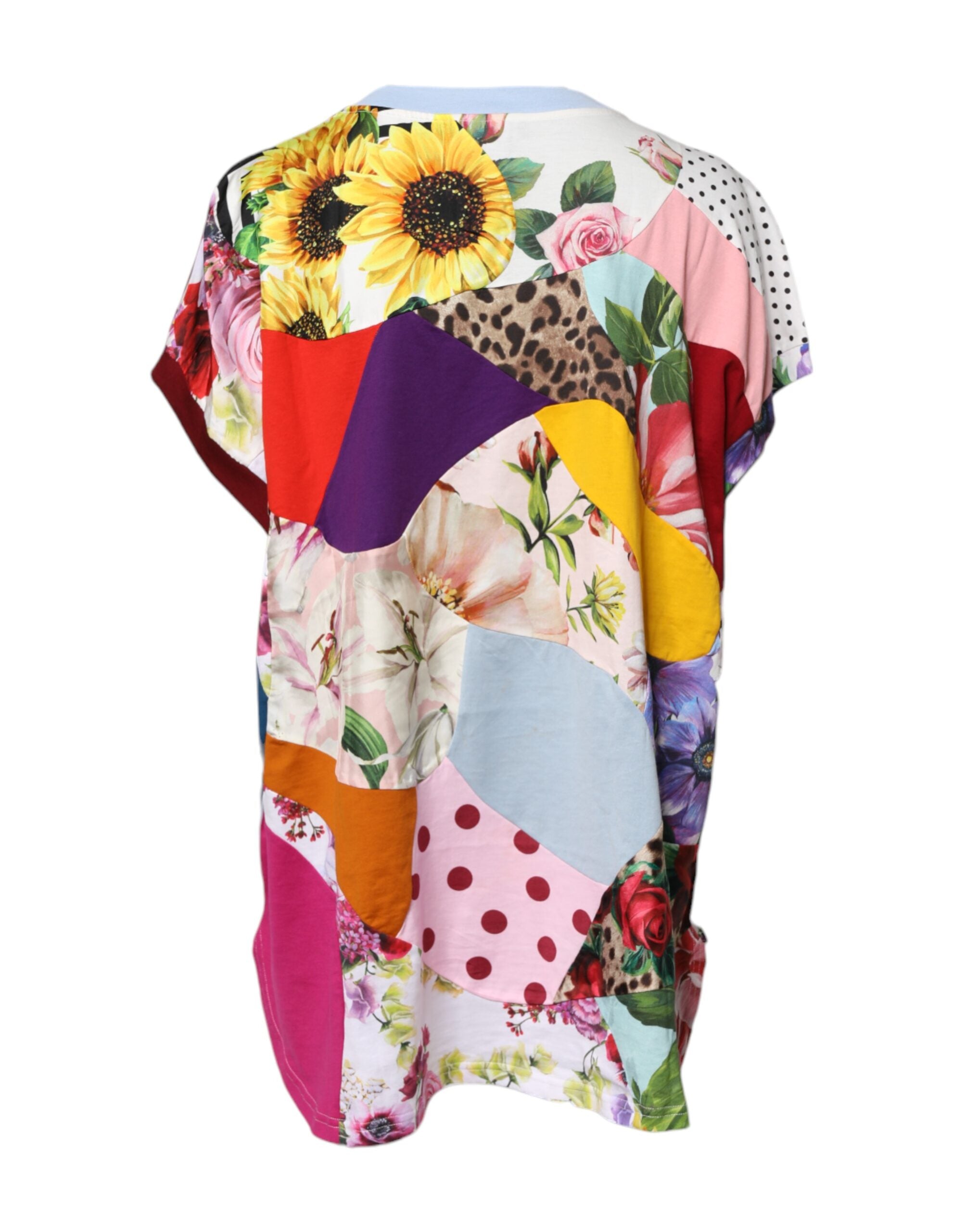 Dolce & Gabbana Multicolor Patchwork Kurzarmbluse Top-4