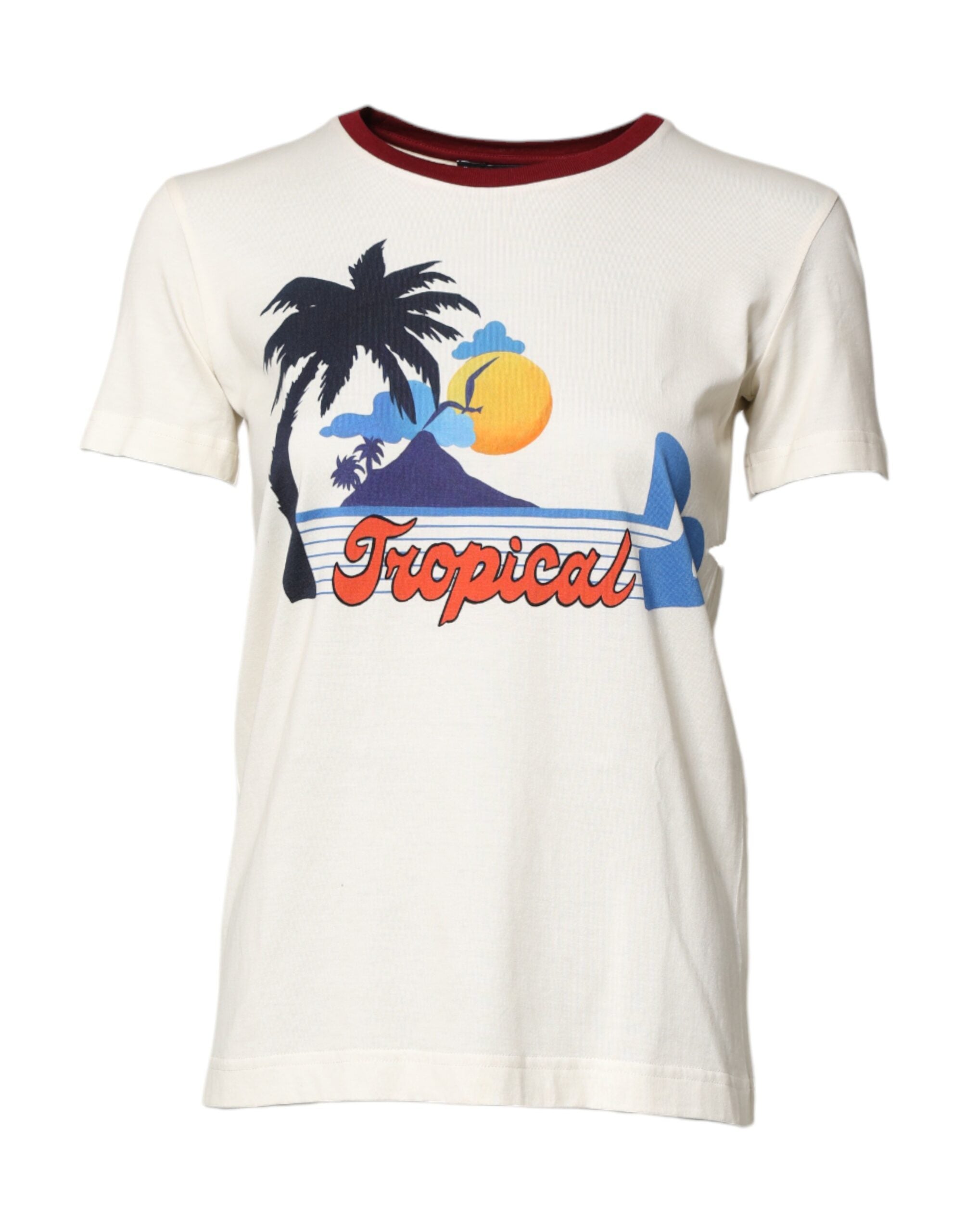 Dolce & Gabbana White Cotton Print Short Sleeve T-Shirt-2