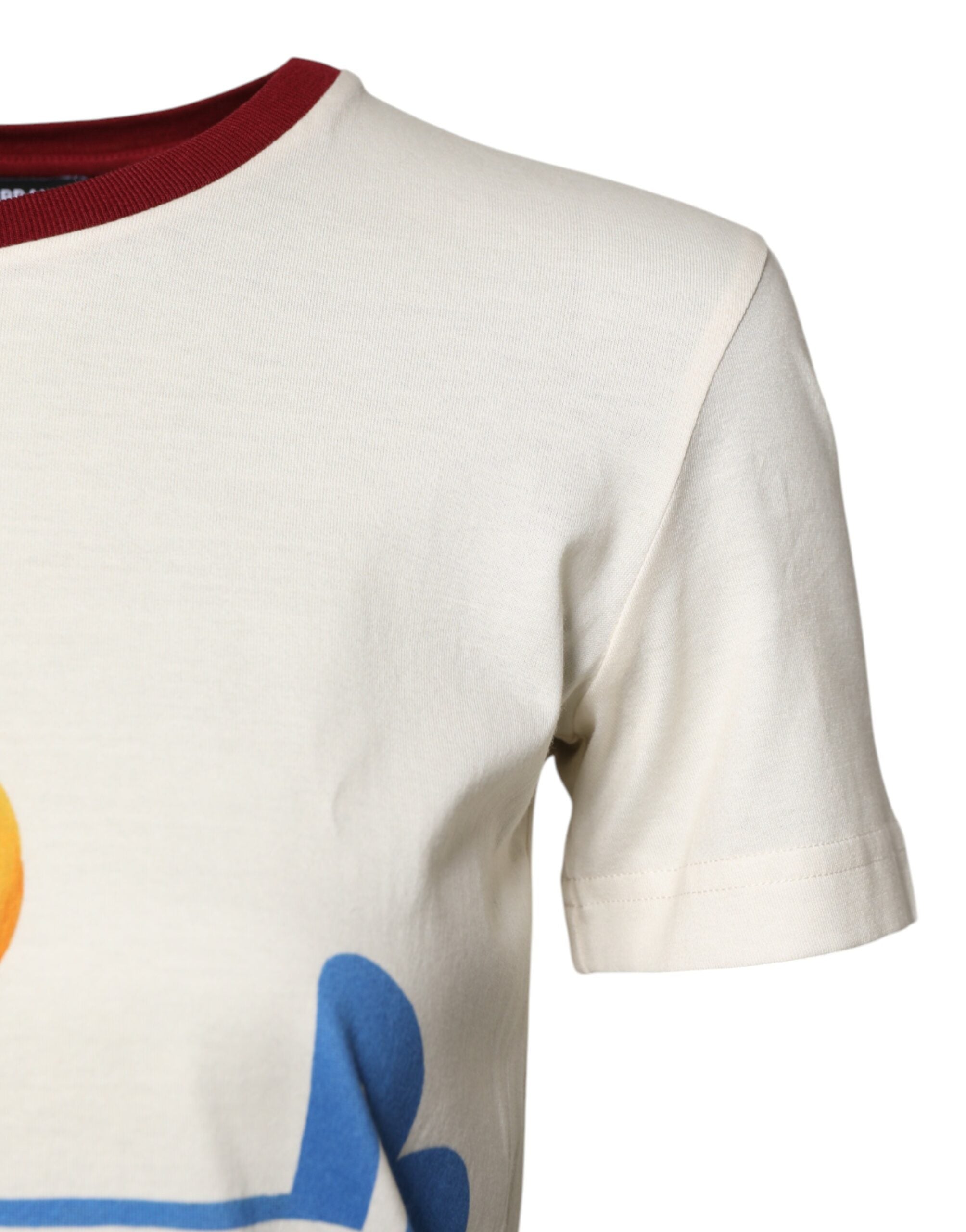 Dolce & Gabbana White Cotton Print Short Sleeve T-Shirt-3