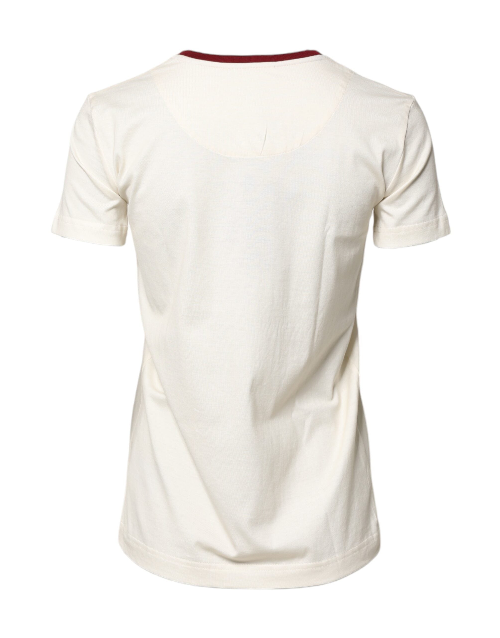 Dolce & Gabbana White Cotton Print Short Sleeve T-Shirt-4
