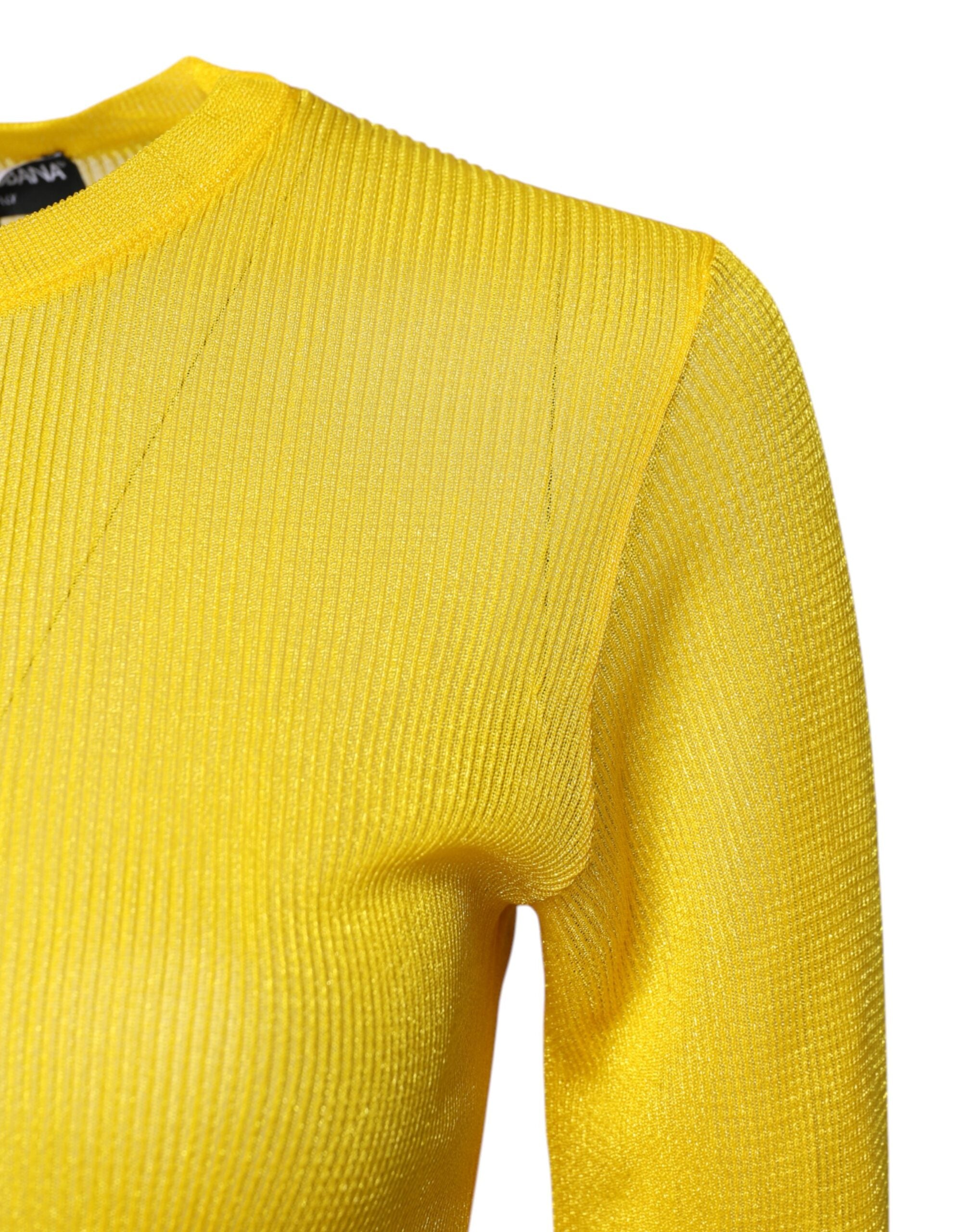 Dolce & Gabbana Gelbes Polyester Damen Pullover Top Pullover-3