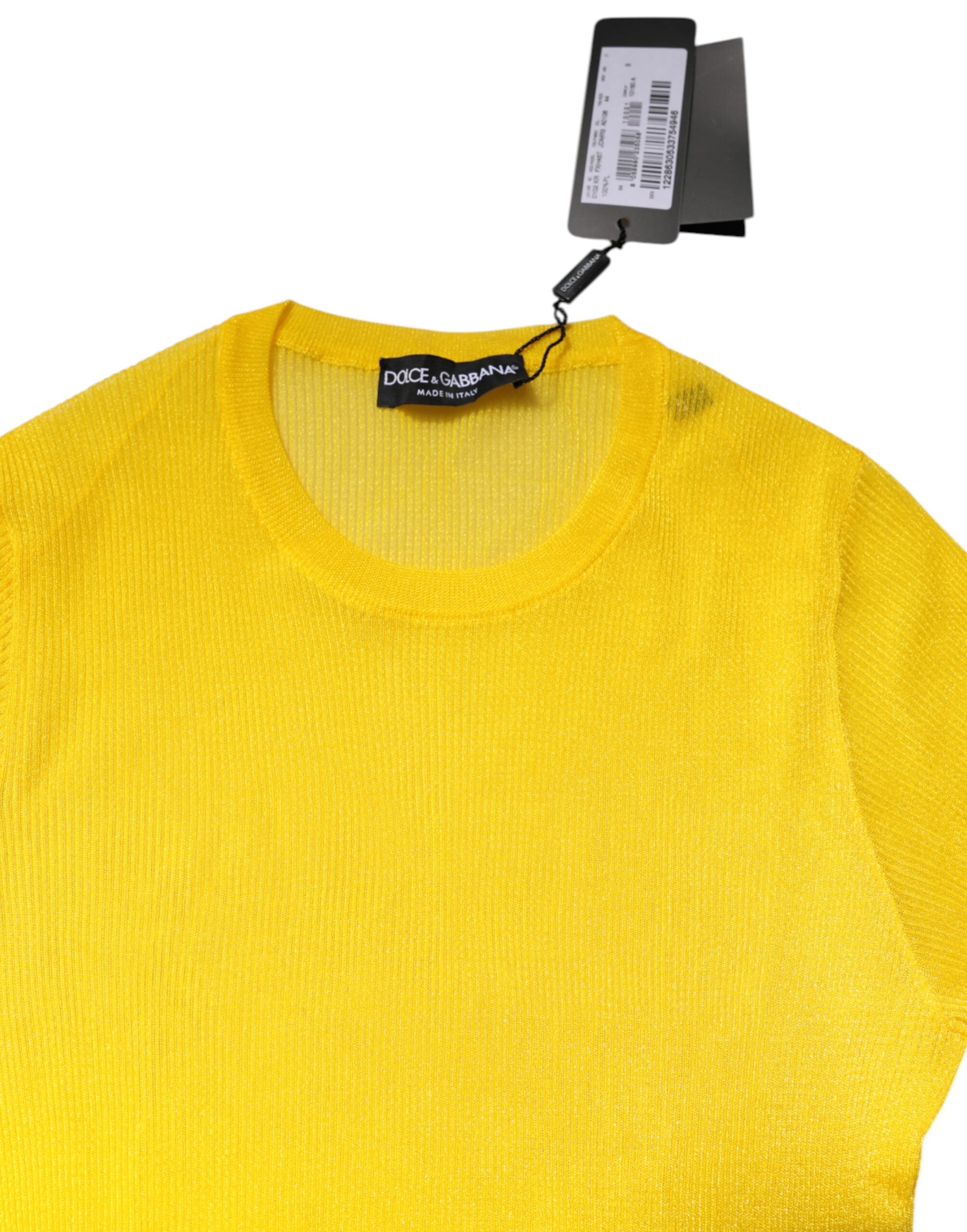 Dolce & Gabbana Gelbes Polyester Damen Pullover Top Pullover-5