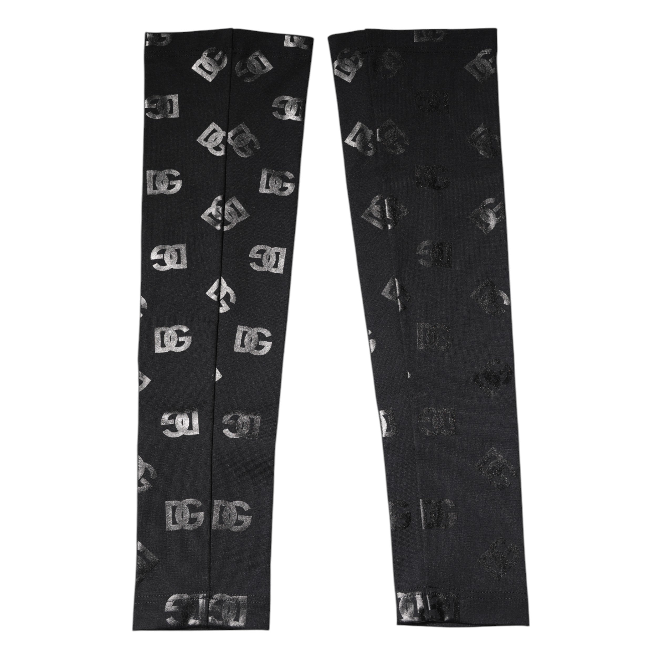 Dolce & Gabbana Schwarze DG-Logo-Monogramm-Wollstretch-Armstulpen-3