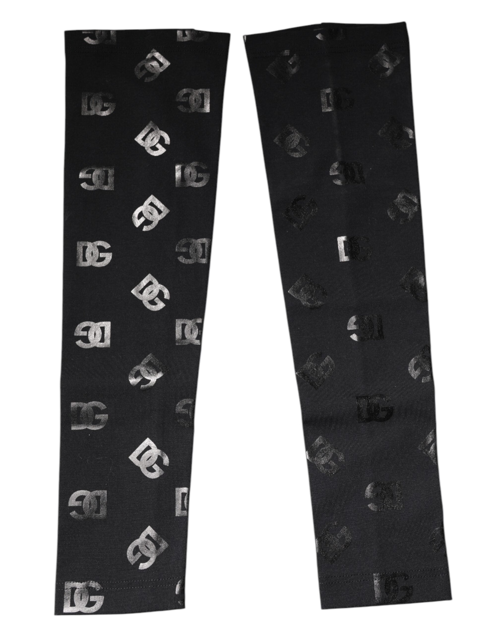 Dolce & Gabbana Schwarze DG-Logo-Monogramm-Wollstretch-Armstulpen-6