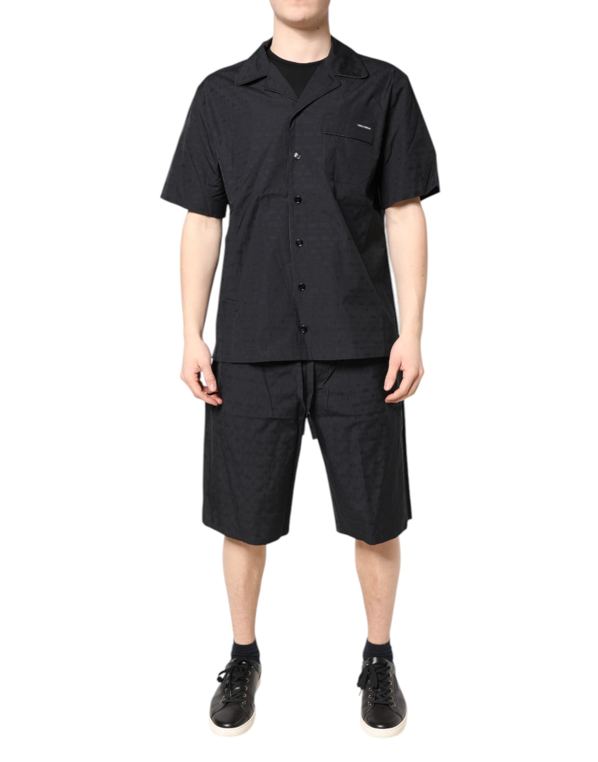 Dolce & Gabbana Black Cotton Pyjamas for Men Sleepwear-2