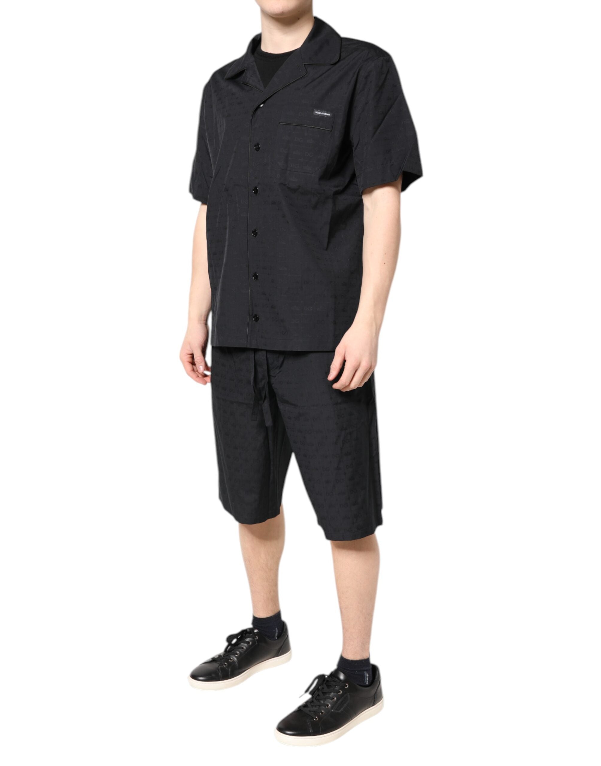 Dolce & Gabbana Black Cotton Pyjamas for Men Sleepwear-3