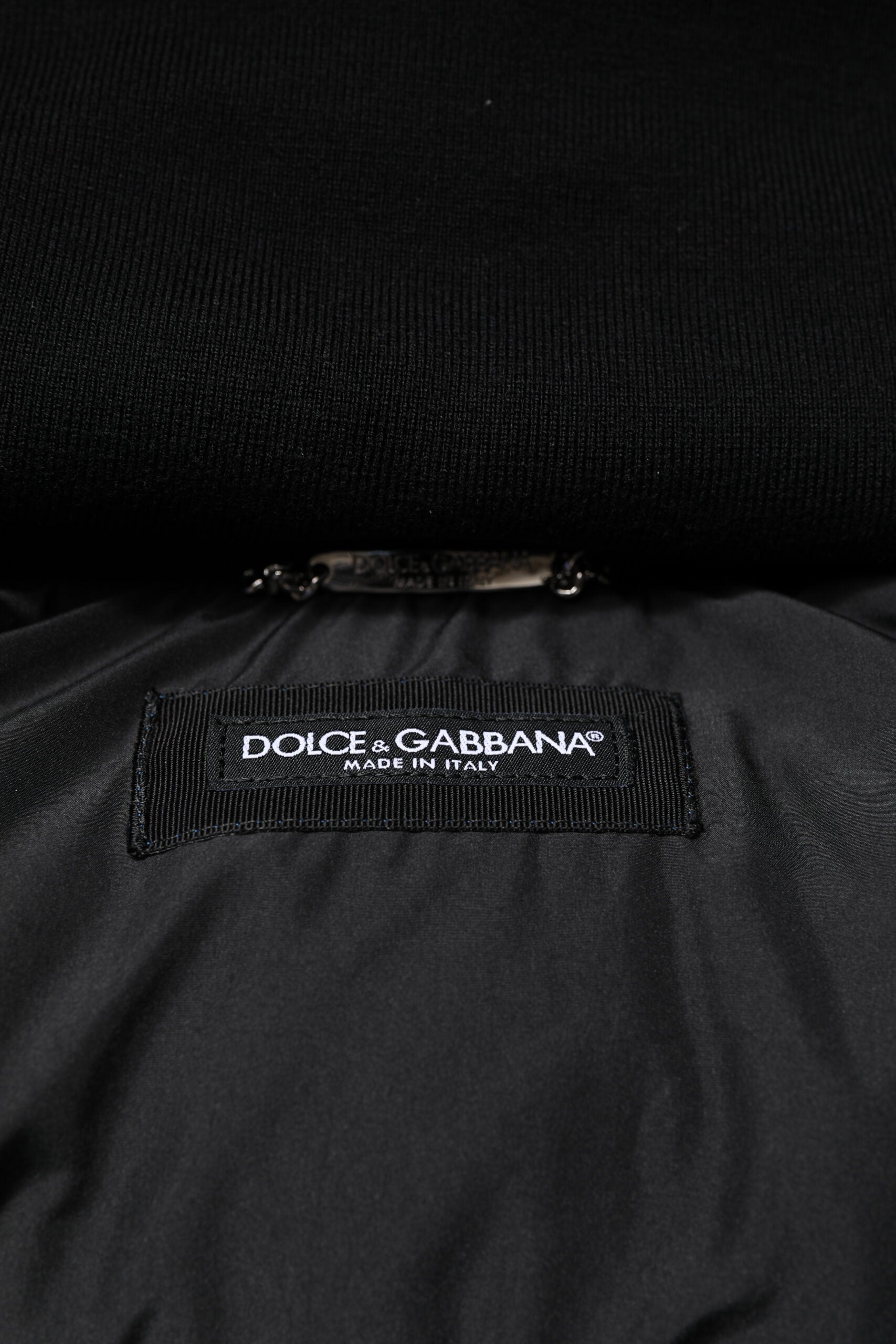 Dolce & Gabbana Blue Logo Quilted Jacket with Hood and Zipper-7