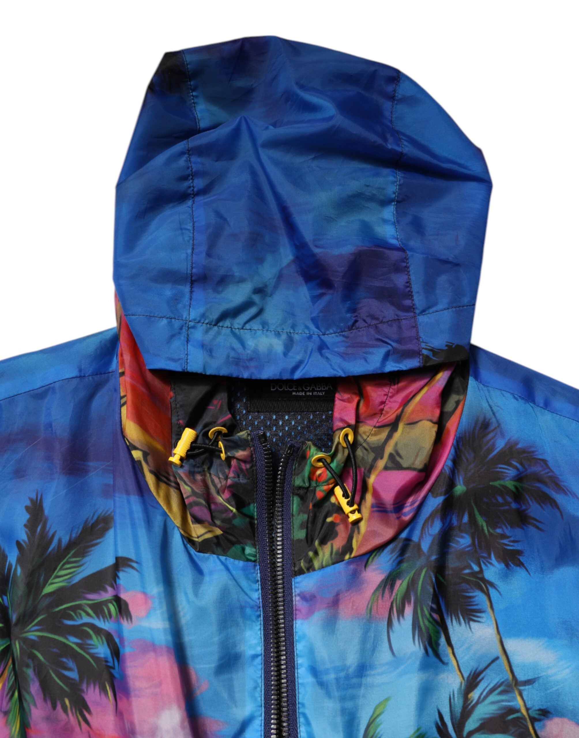 Dolce & Gabbana multi-colored printed windbreaker jacket with hood-5