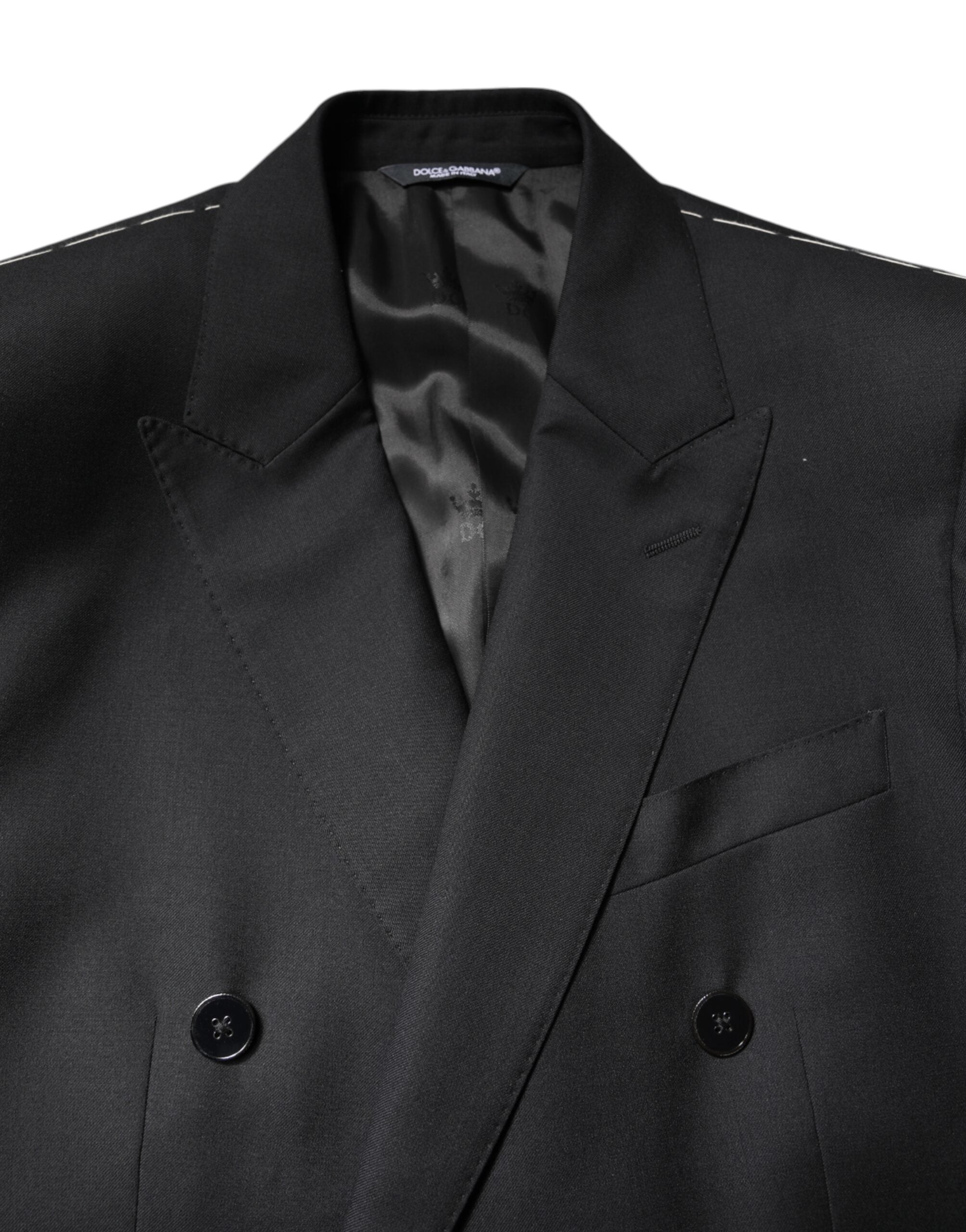 Dolce & Gabbana Black MARTINI Double-Breasted Coat Blazer-5