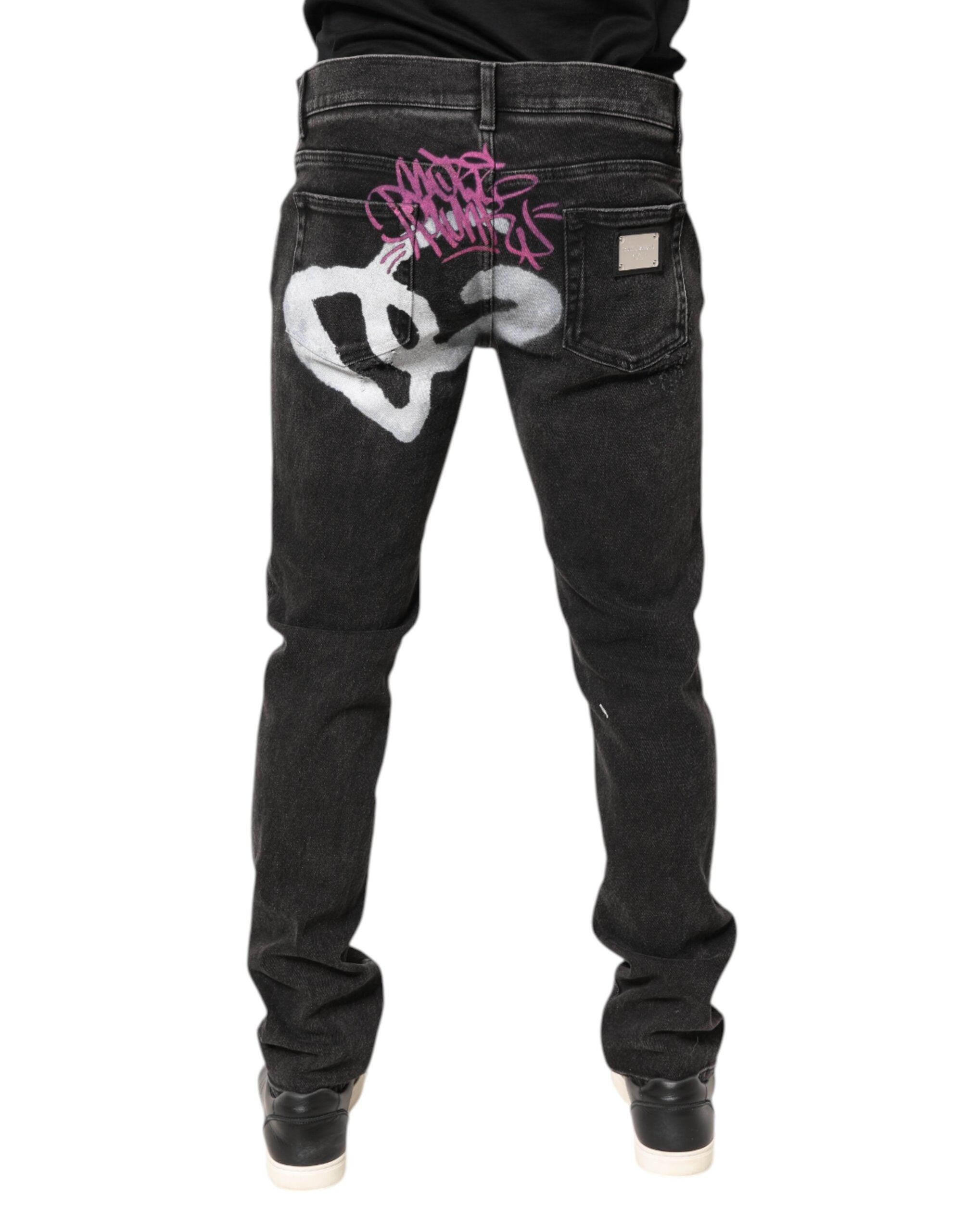 Dolce & Gabbana Grey Skinny Denim Jeans in Washed Cotton-4